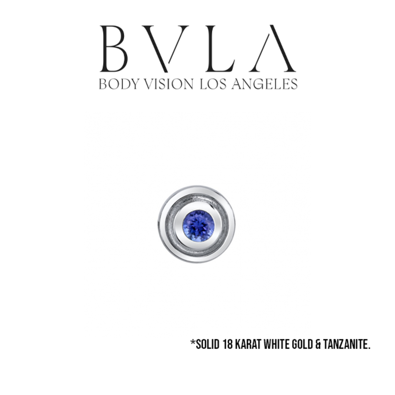 BVLA BVLA white gold 4.5 "Illusion step bezel" with AA Tanzanite press fit end