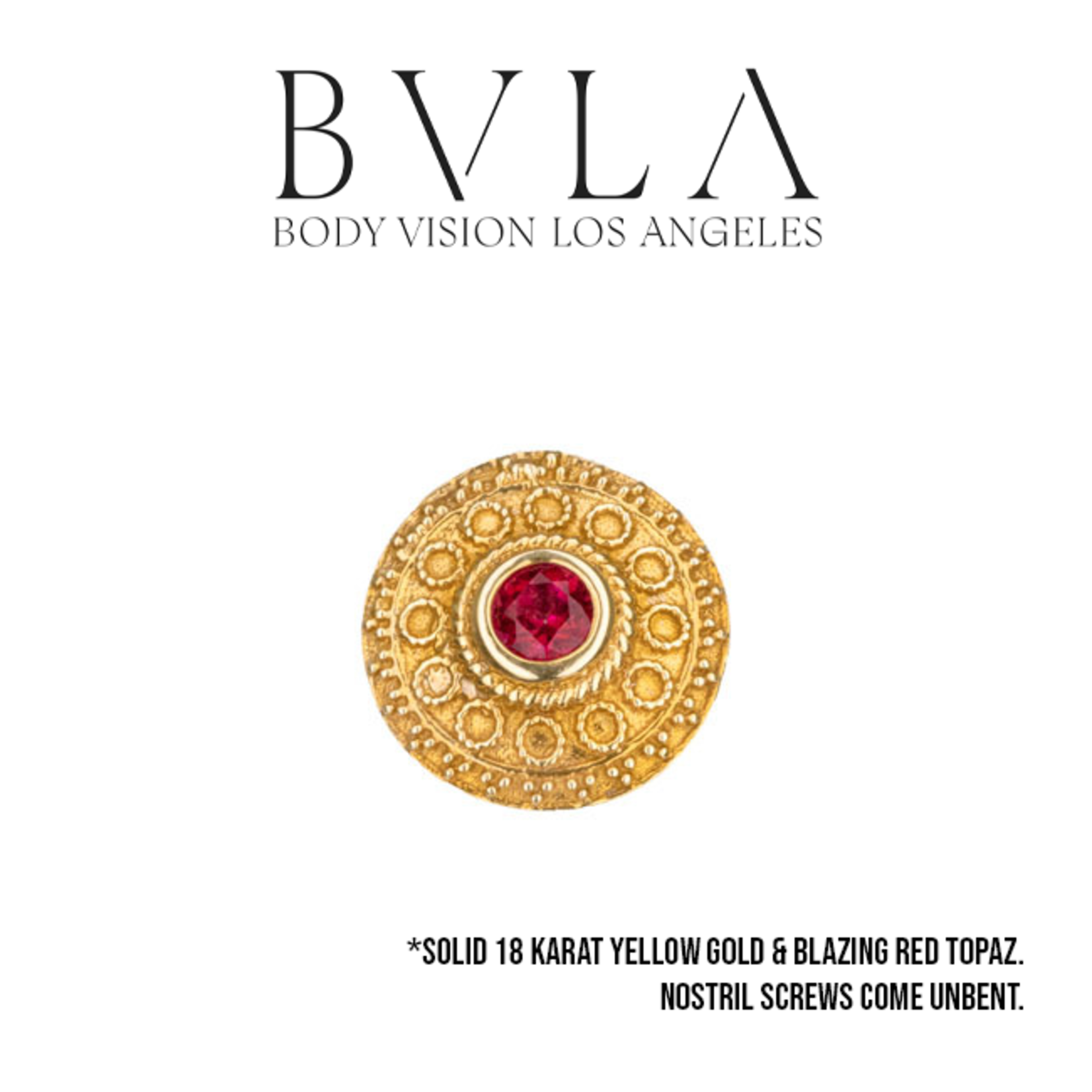 BVLA BVLA 20g "Nanda" nostril screw with 24 karat plate