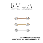 BVLA BVLA 12g "Prong Bell" Barbell with CZ. Sold as a Pair