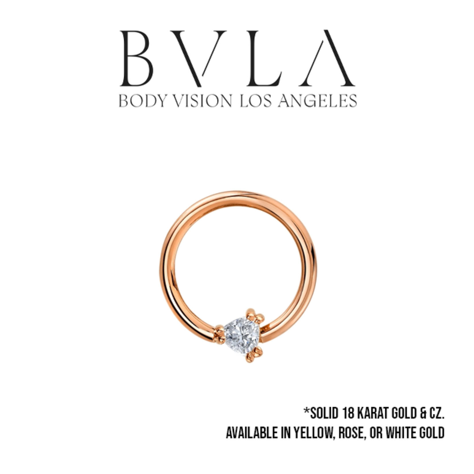 BVLA BVLA 16g "Tanti" fixed ring with 3.0 CZ trillion