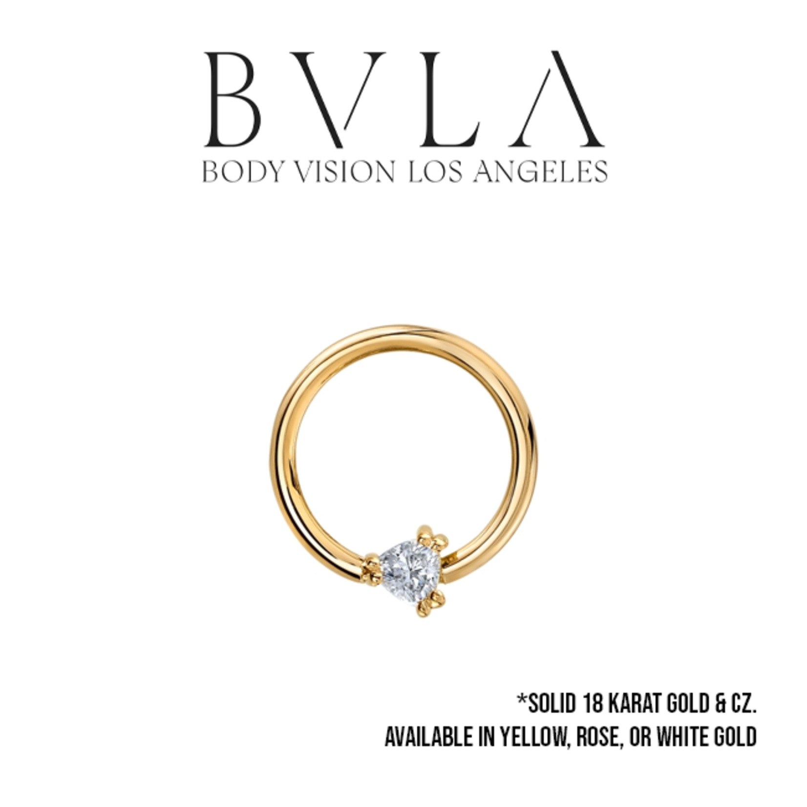 BVLA BVLA 16g "Tanti" fixed ring with 3.0 CZ trillion