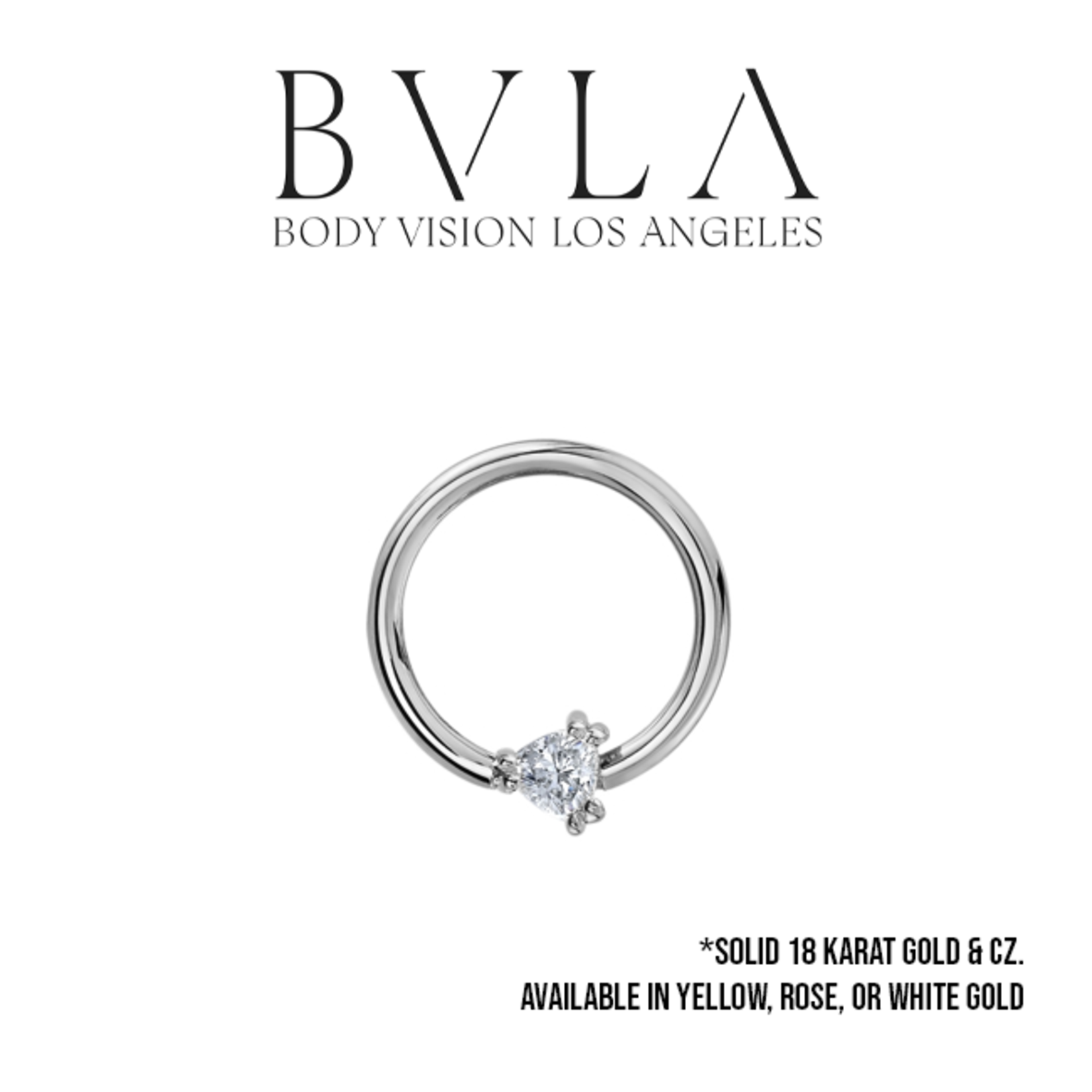 BVLA BVLA 16g "Tanti" fixed ring with 3.0 CZ trillion