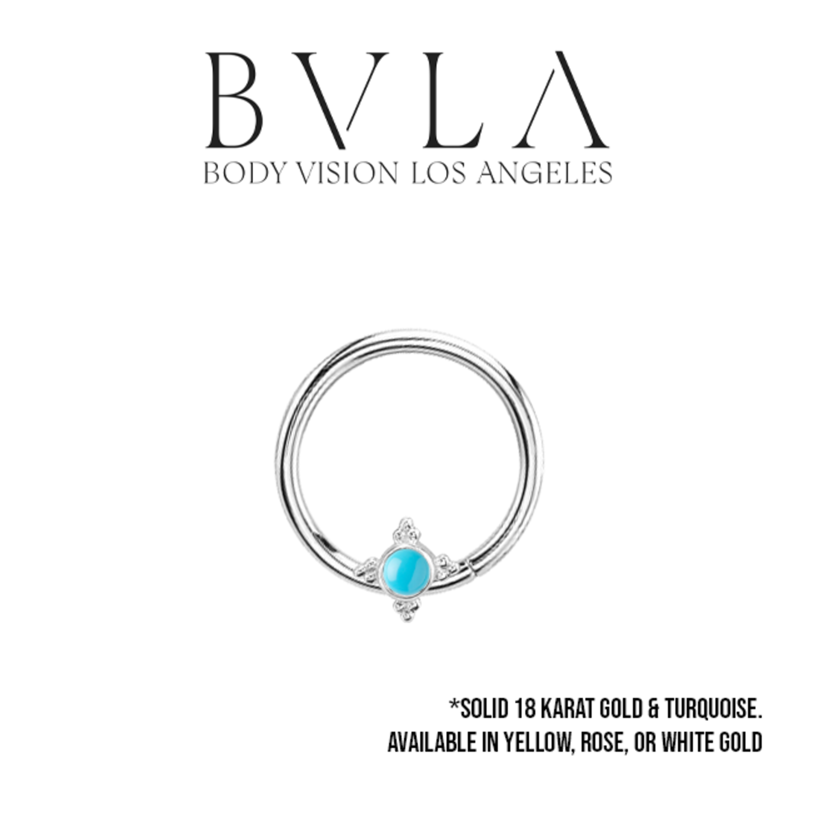 BVLA BVLA 16g "Mini Kandy Seam Ring" with 2.0mm bezel-set Turquoise