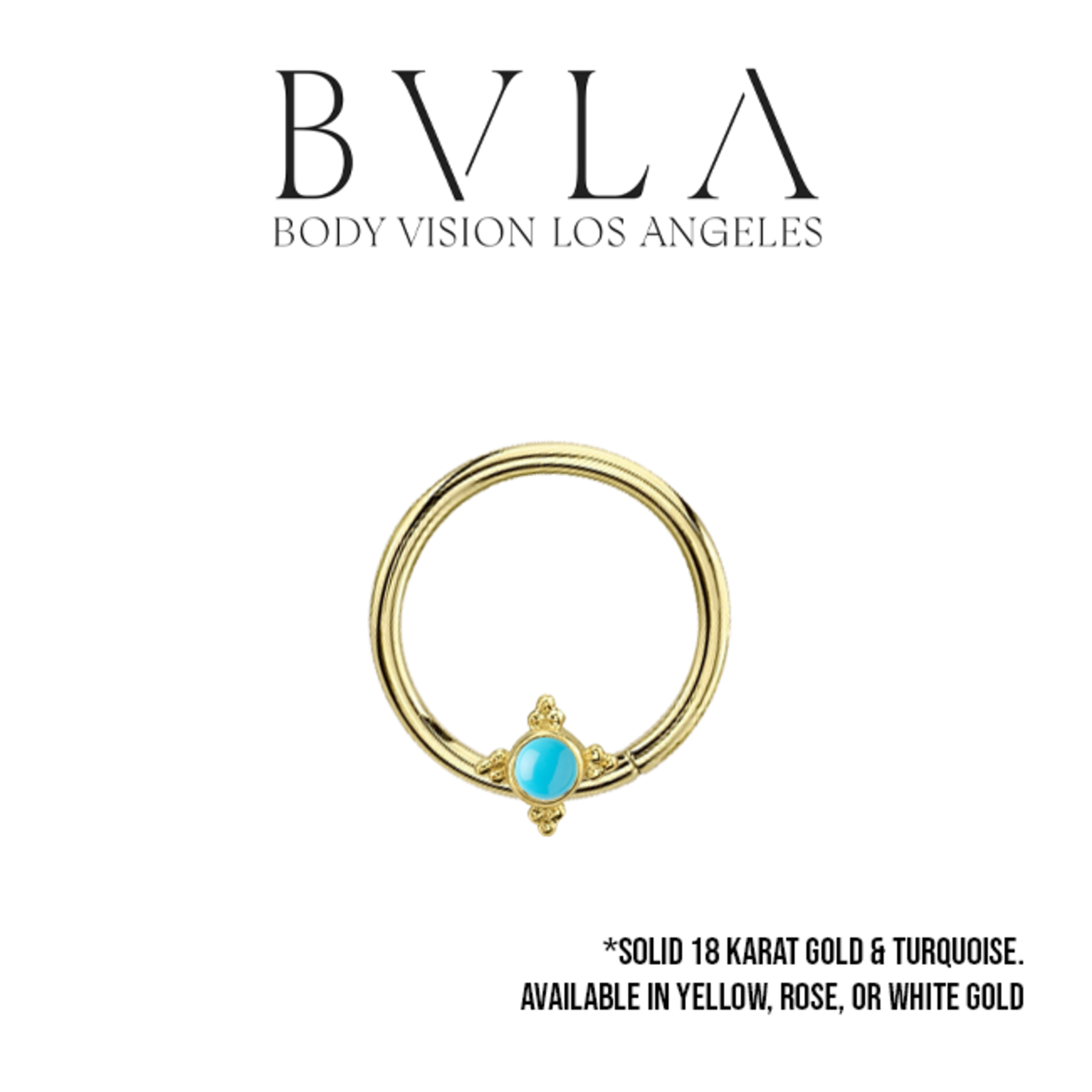 BVLA BVLA 16g "Mini Kandy Seam Ring" with 2.0mm bezel-set Turquoise