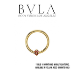 BVLA BVLA 16g Fixed Prong Ring with Anastasia Topaz