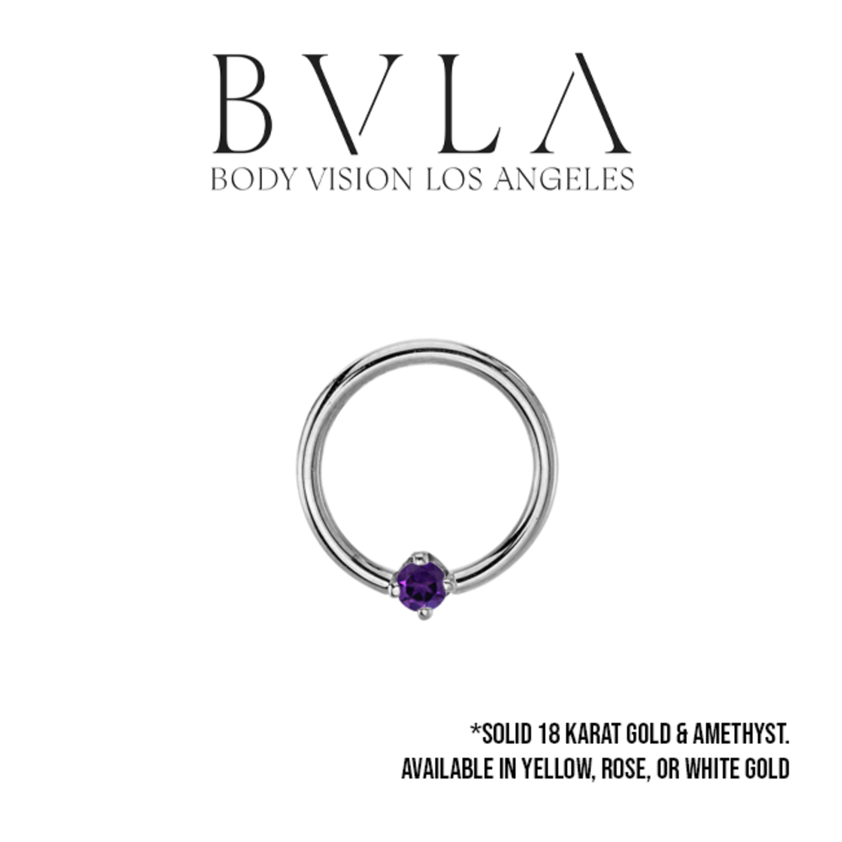 BVLA BVLA 16g fixed ring with 2.5 prong set AA amethyst