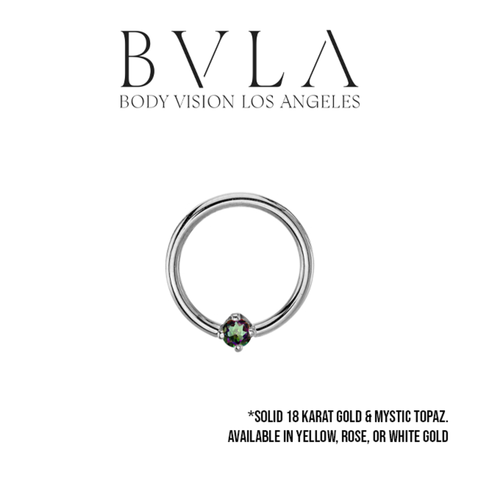 BVLA BVLA 16g fixed ring with 2.5 prong set mystic topaz