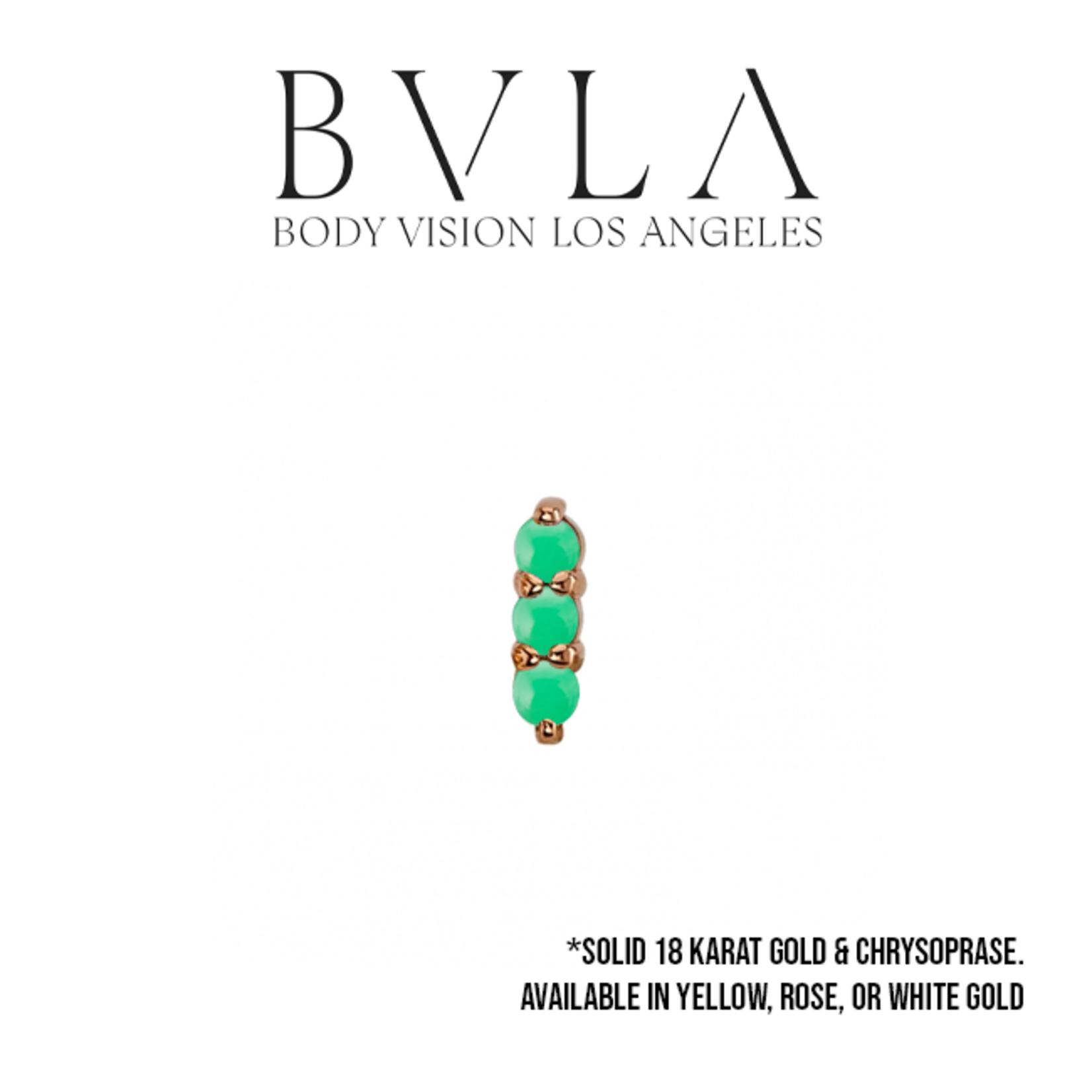 BVLA BVLA  5.5 "Linear tri-prong cluster" with 3x 1.5 chrysoprase