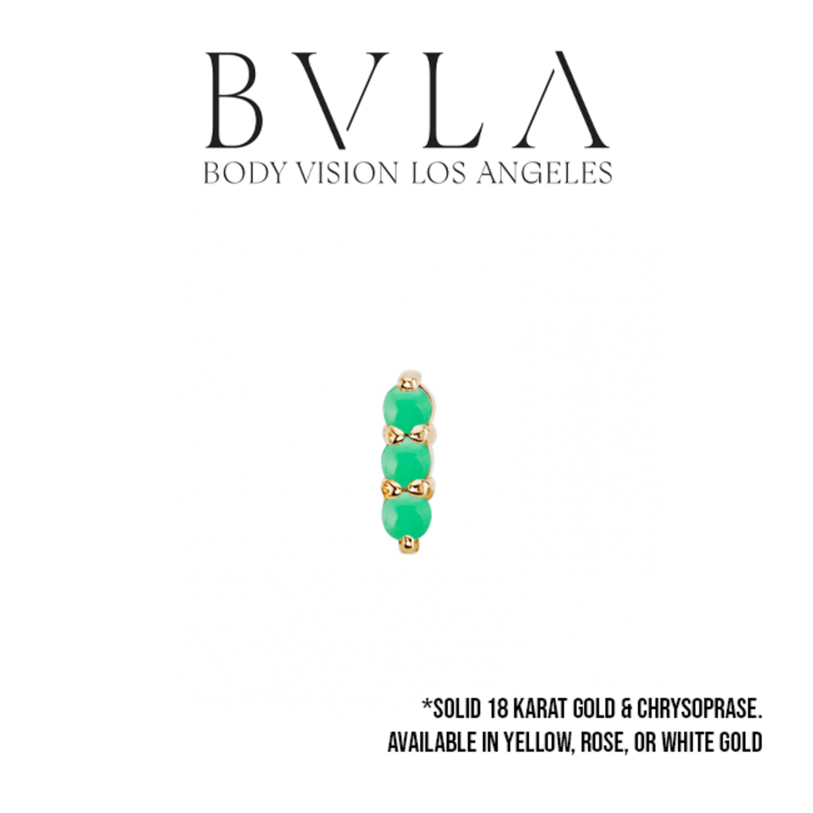 BVLA BVLA  5.5 "Linear tri-prong cluster" with 3x 1.5 chrysoprase