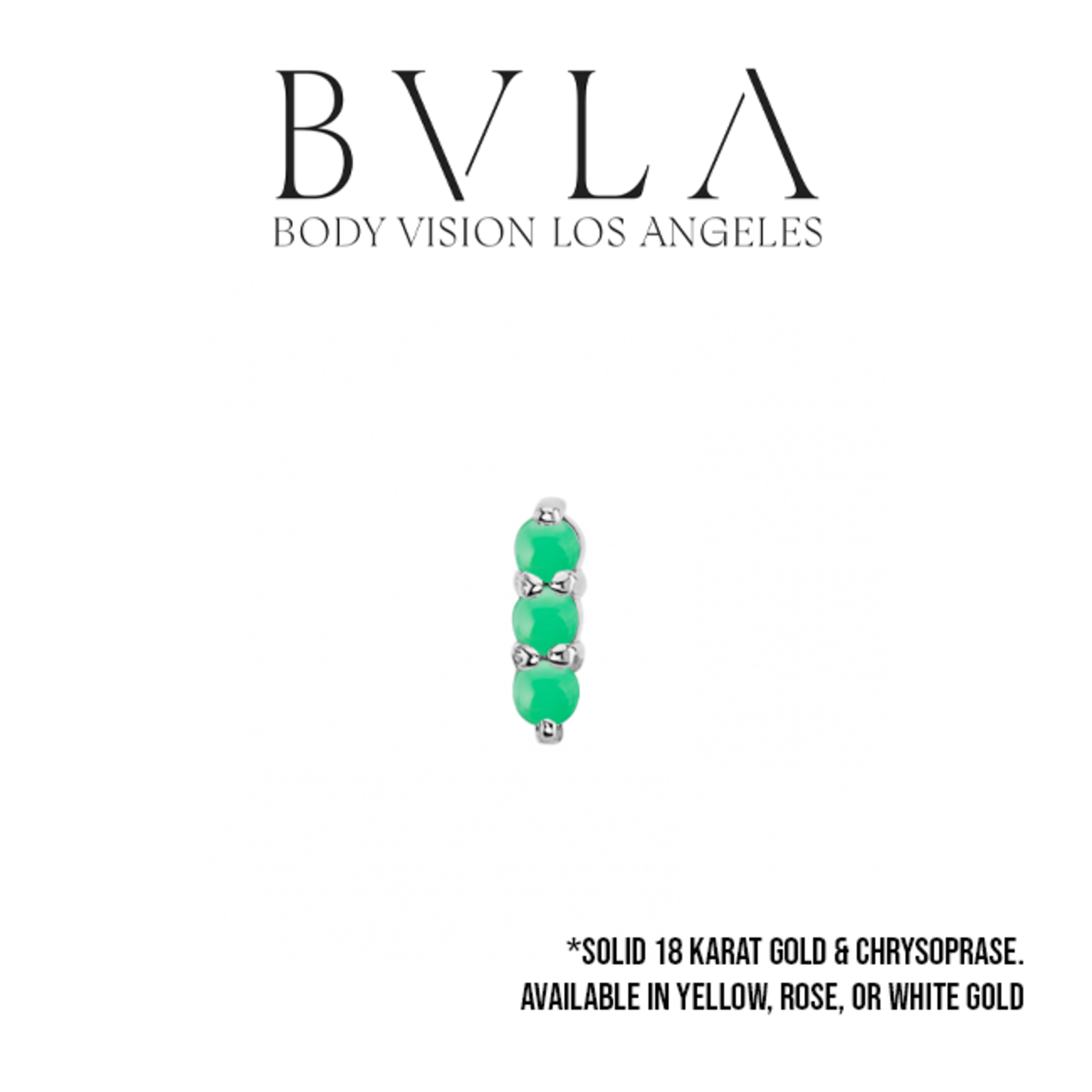 BVLA BVLA  5.5 "Linear tri-prong cluster" with 3x 1.5 chrysoprase