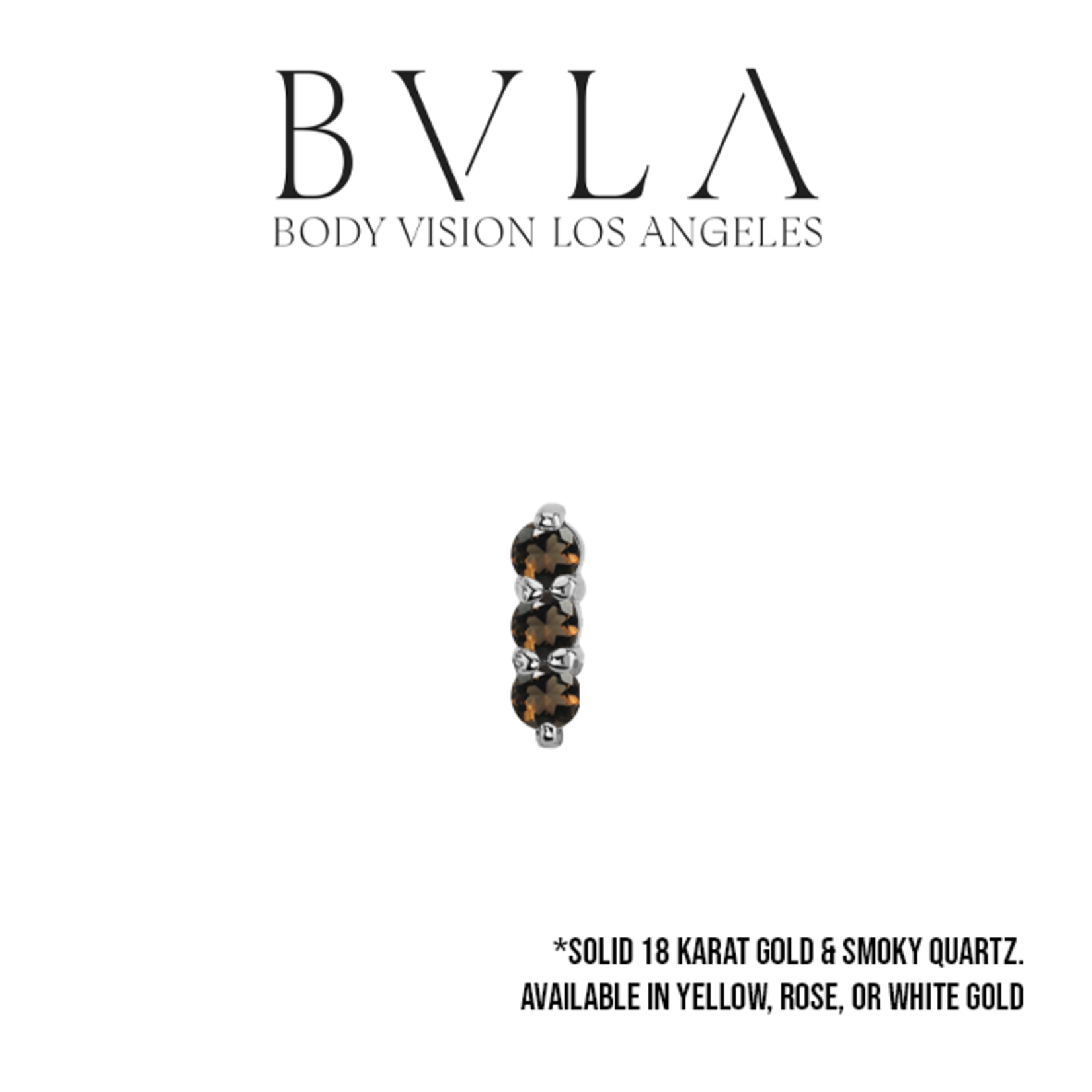 BVLA BVLA  5.5 "Linear tri-prong cluster" with 3x 1.5 smoky quartz