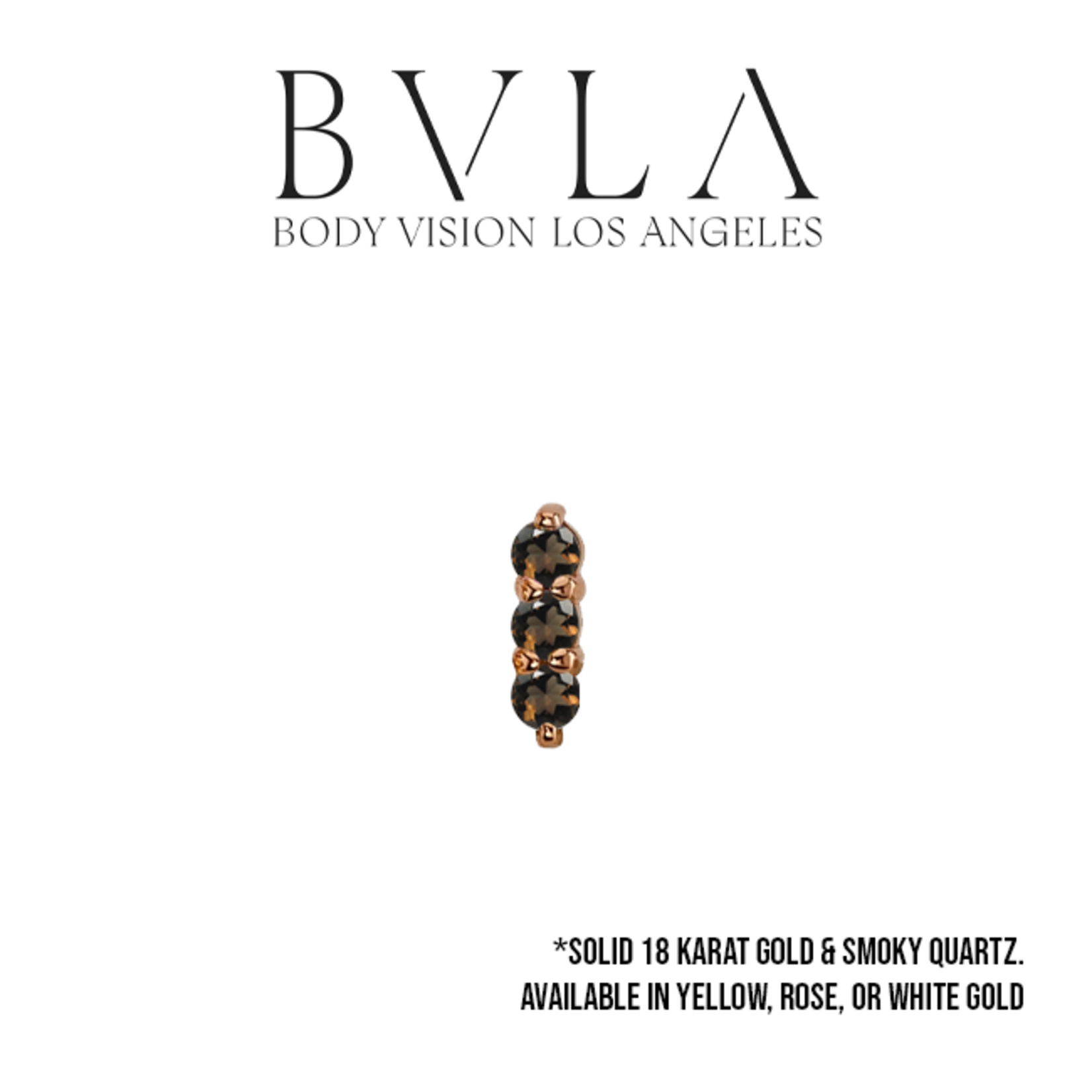 BVLA BVLA  5.5 "Linear tri-prong cluster" with 3x 1.5 smoky quartz