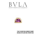 BVLA BVLA "Half Moon Bezel" Threaded End with Rhodolite Garnet