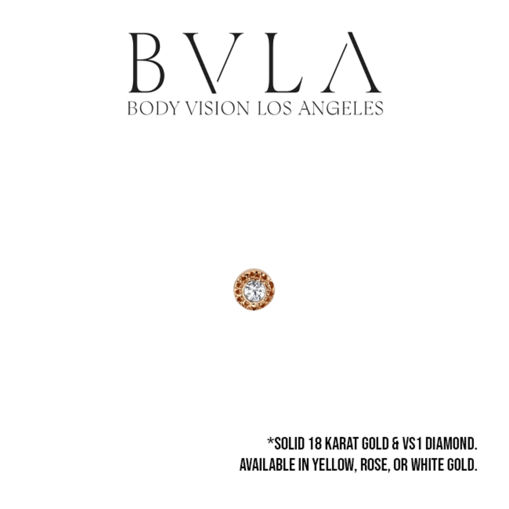 BVLA BVLA 2.5mm "Pave Circle" press-fit end with 1.25mm VS1 Diamond
