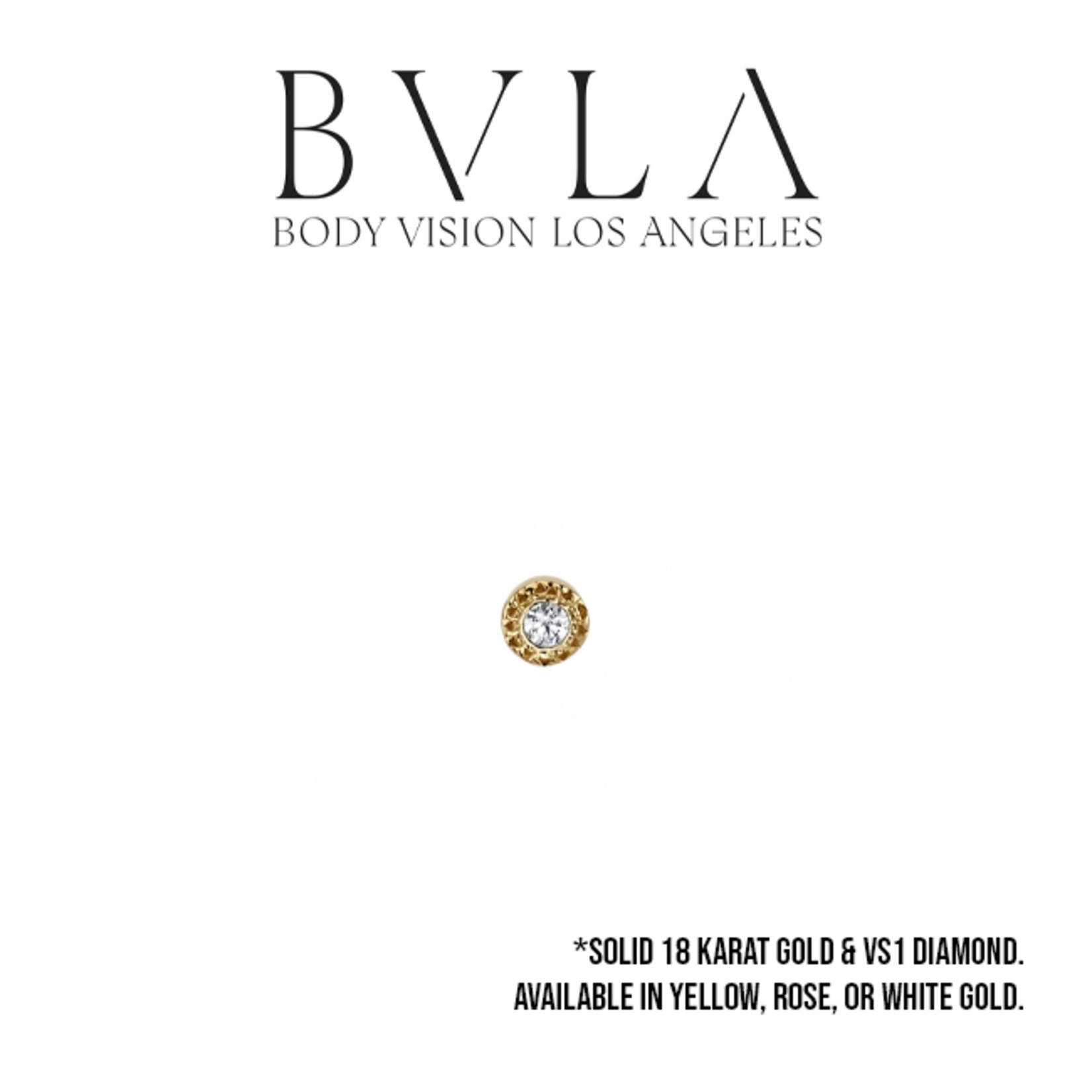 BVLA BVLA 2.5mm "Pave Circle" press-fit end with 1.25mm VS1 Diamond
