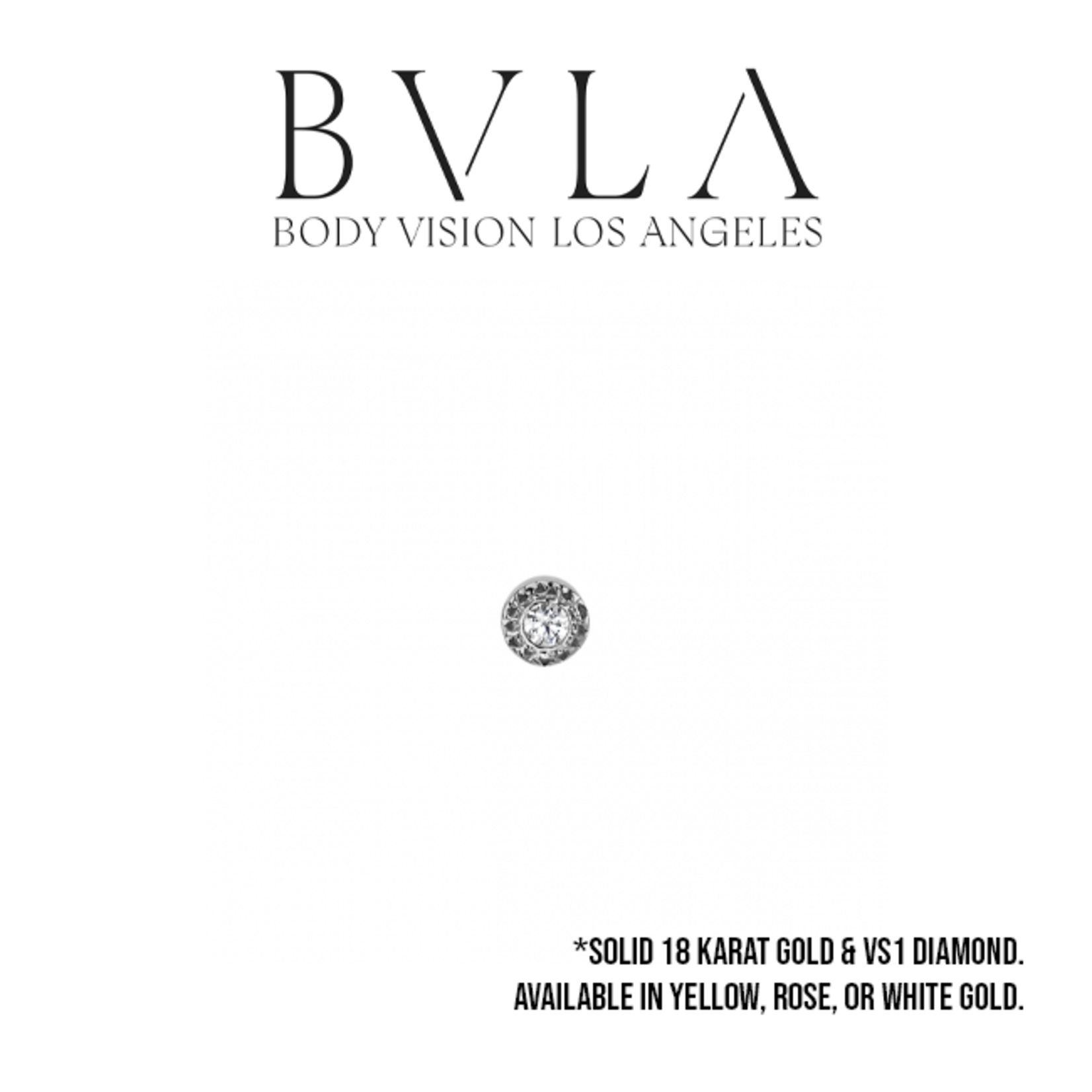 BVLA BVLA 2.5mm "Pave Circle" press-fit end with 1.25mm VS1 Diamond