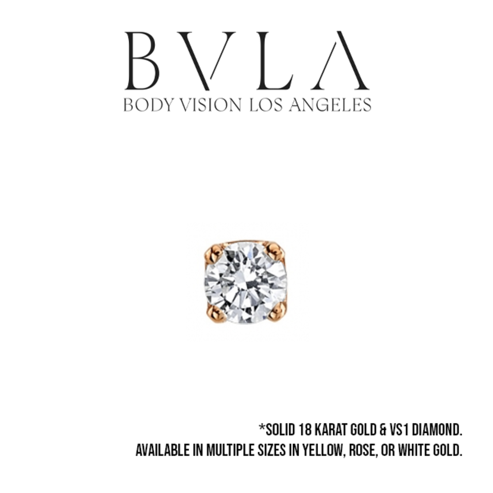 BVLA BVLA 16g "Classic 4-Prong Setting" threaded end with VS1 Diamonds