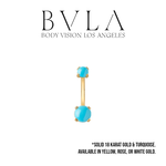 BVLA BVLA 14g "Prong Cabochon" Navel Curve with Turquoise