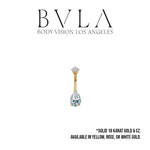 BVLA BVLA Gold Navel Curve with Pear Cut CZ