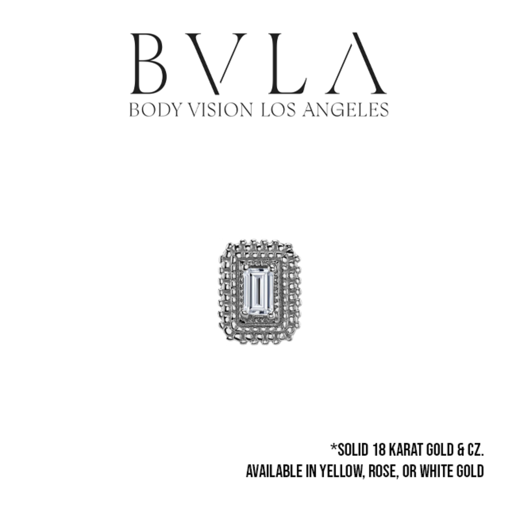 BVLA BVLA 7x5 "Afghan Baguette" threaded end with 3x2 CZ baguette
