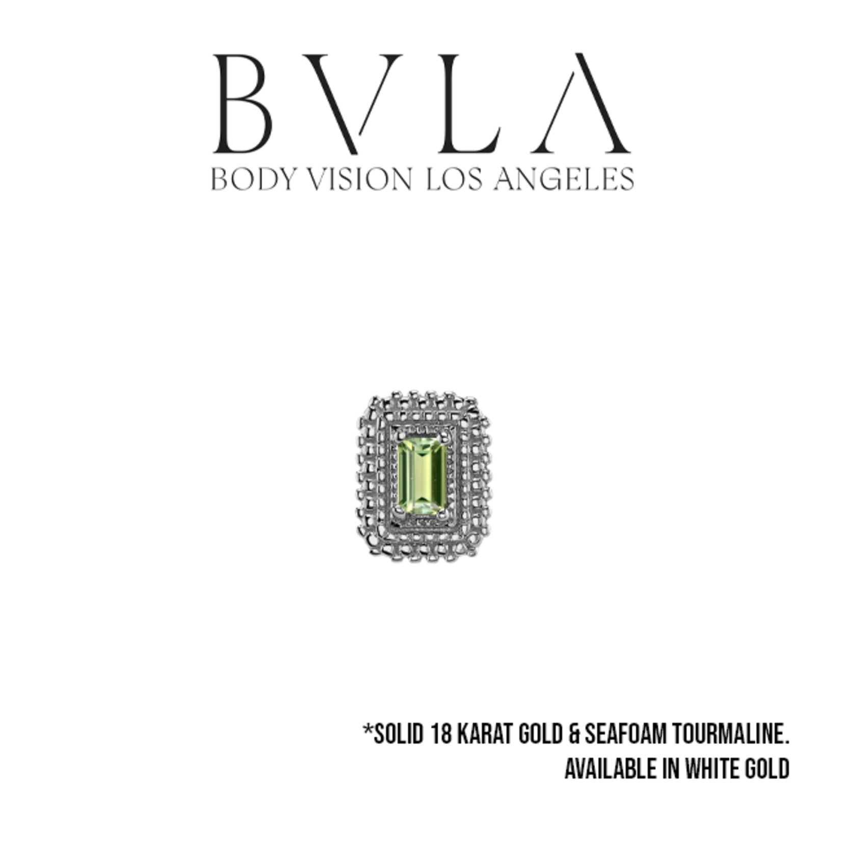 BVLA BVLA 7x5 "Afghan Baguette" threaded end with 3x2 Seafoam Tourmaline