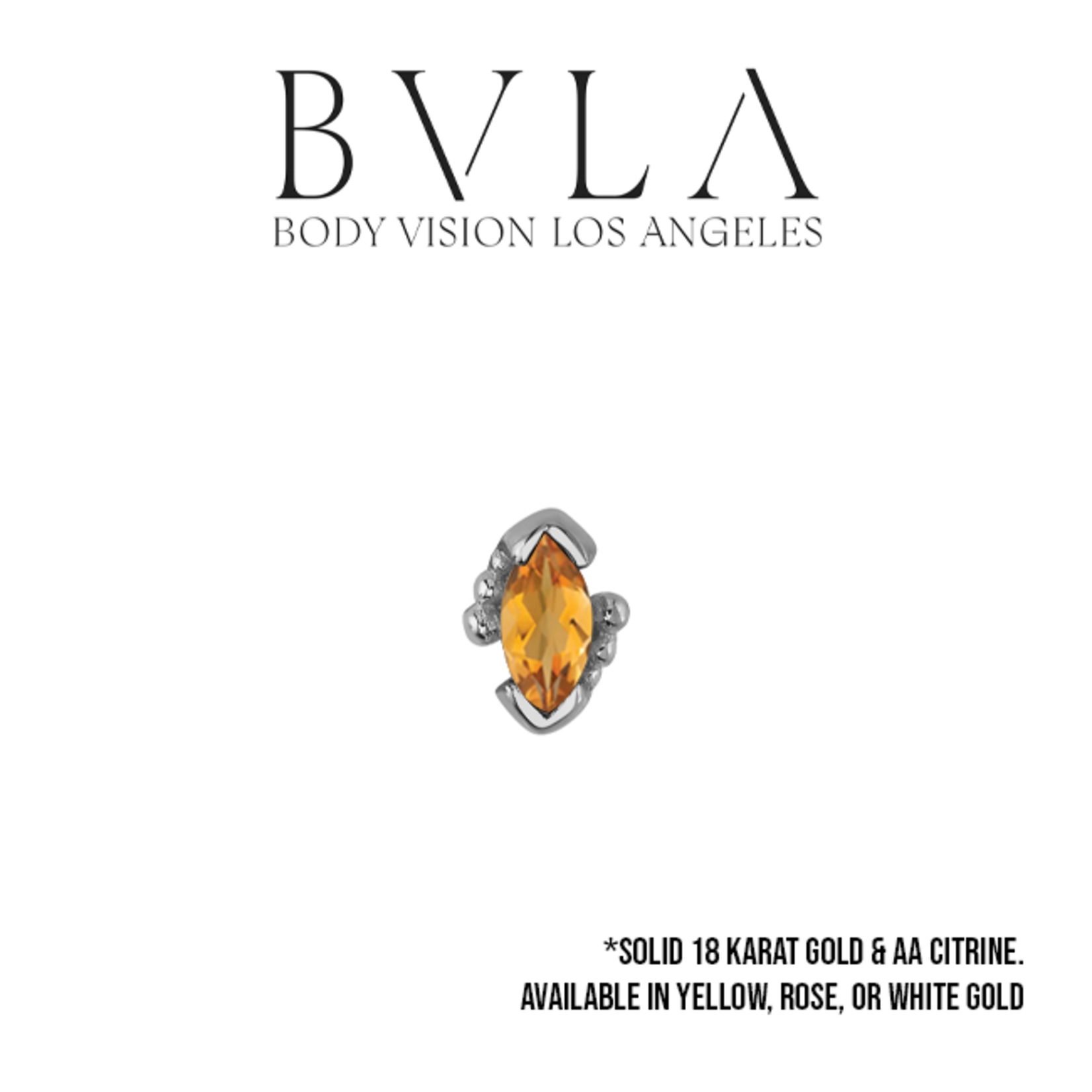 BVLA BVLA "Beaded Marquise" press-fit end with 4x2 AA Citrine
