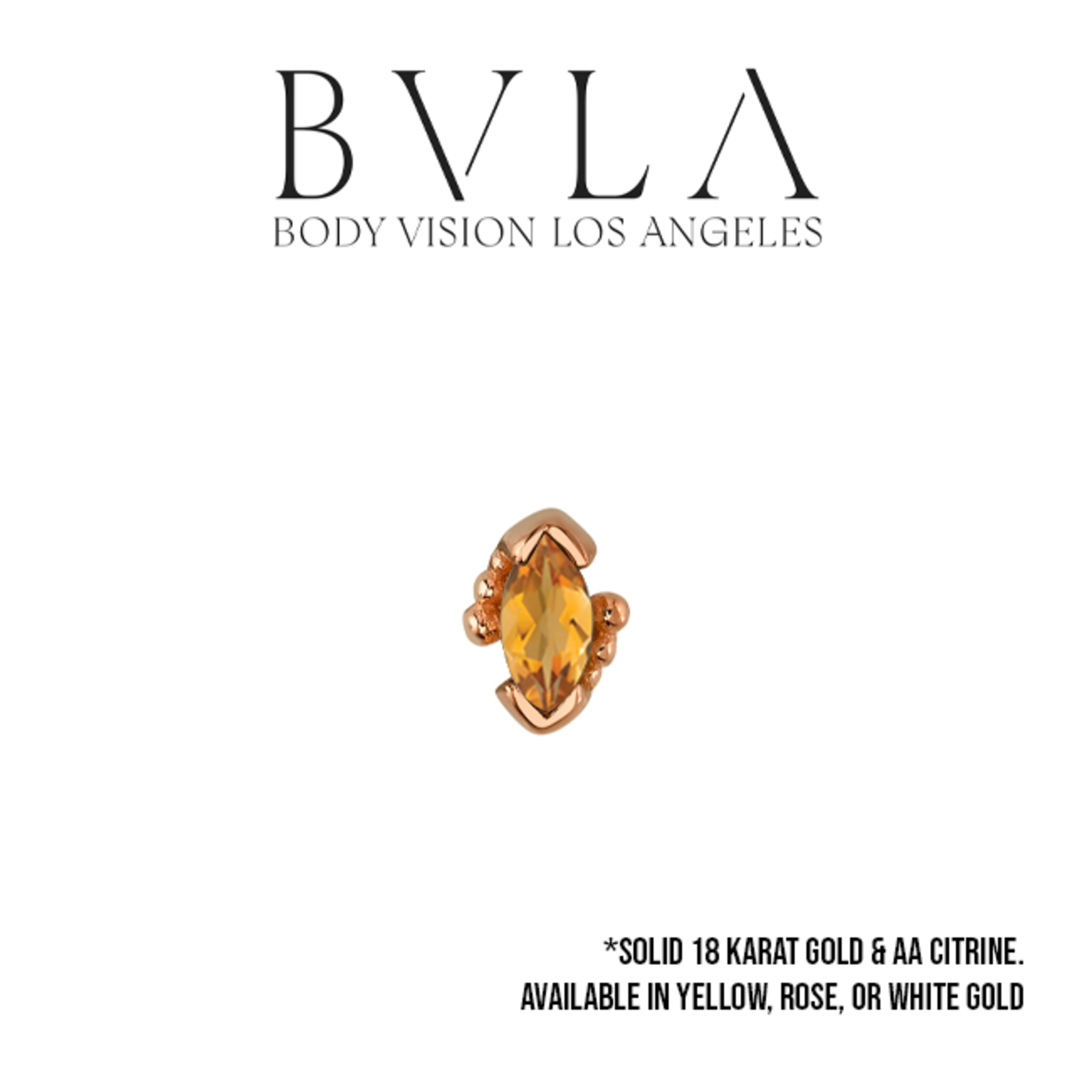 BVLA BVLA "Beaded Marquise" press-fit end with 4x2 AA Citrine