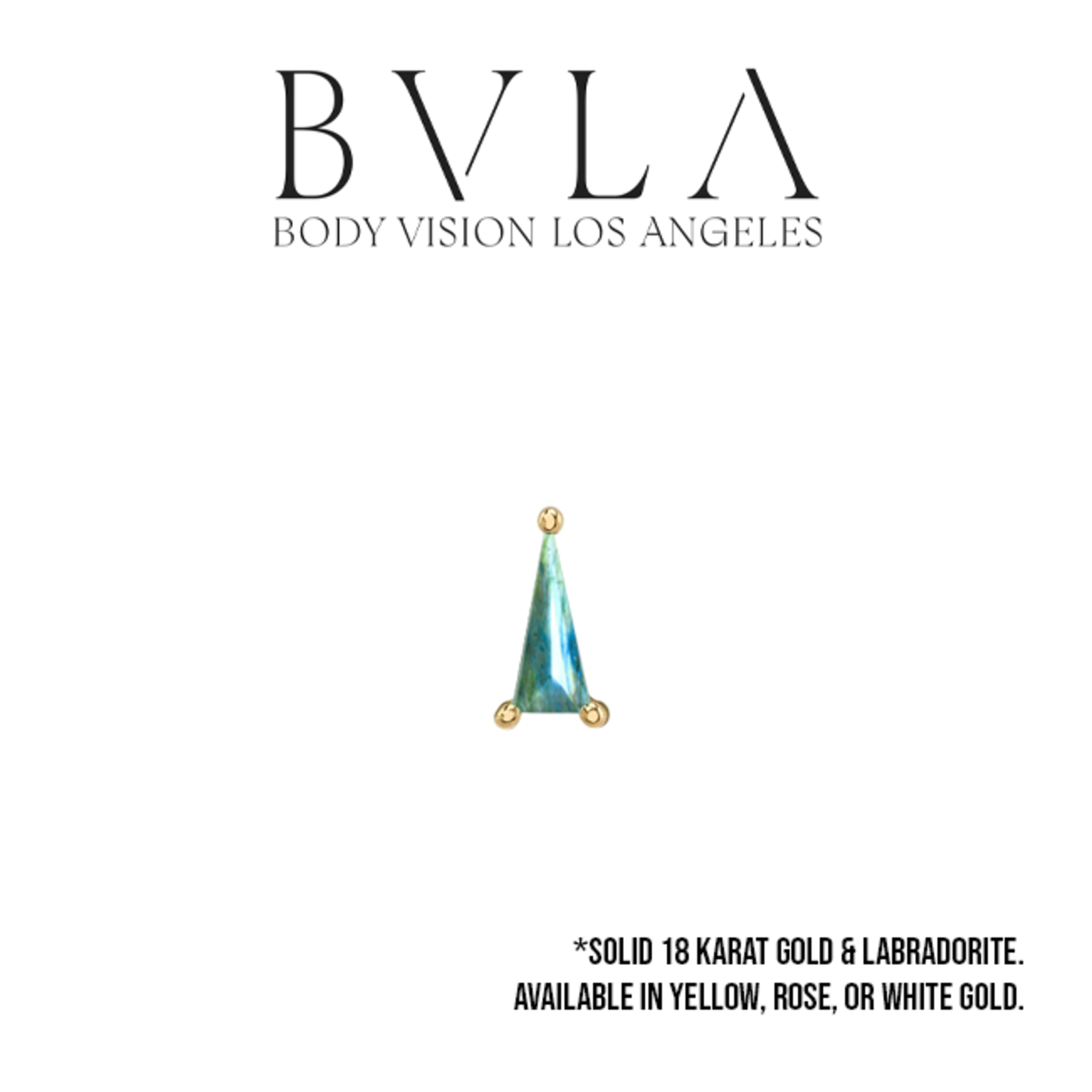 BVLA BVLA "Pennant Prong" threaded end with 5x2 pennant cut Labradorite
