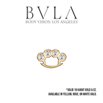 BVLA BVLA 14g 7.0x5.0mm "Brass Knuckle" Threaded End with CZ