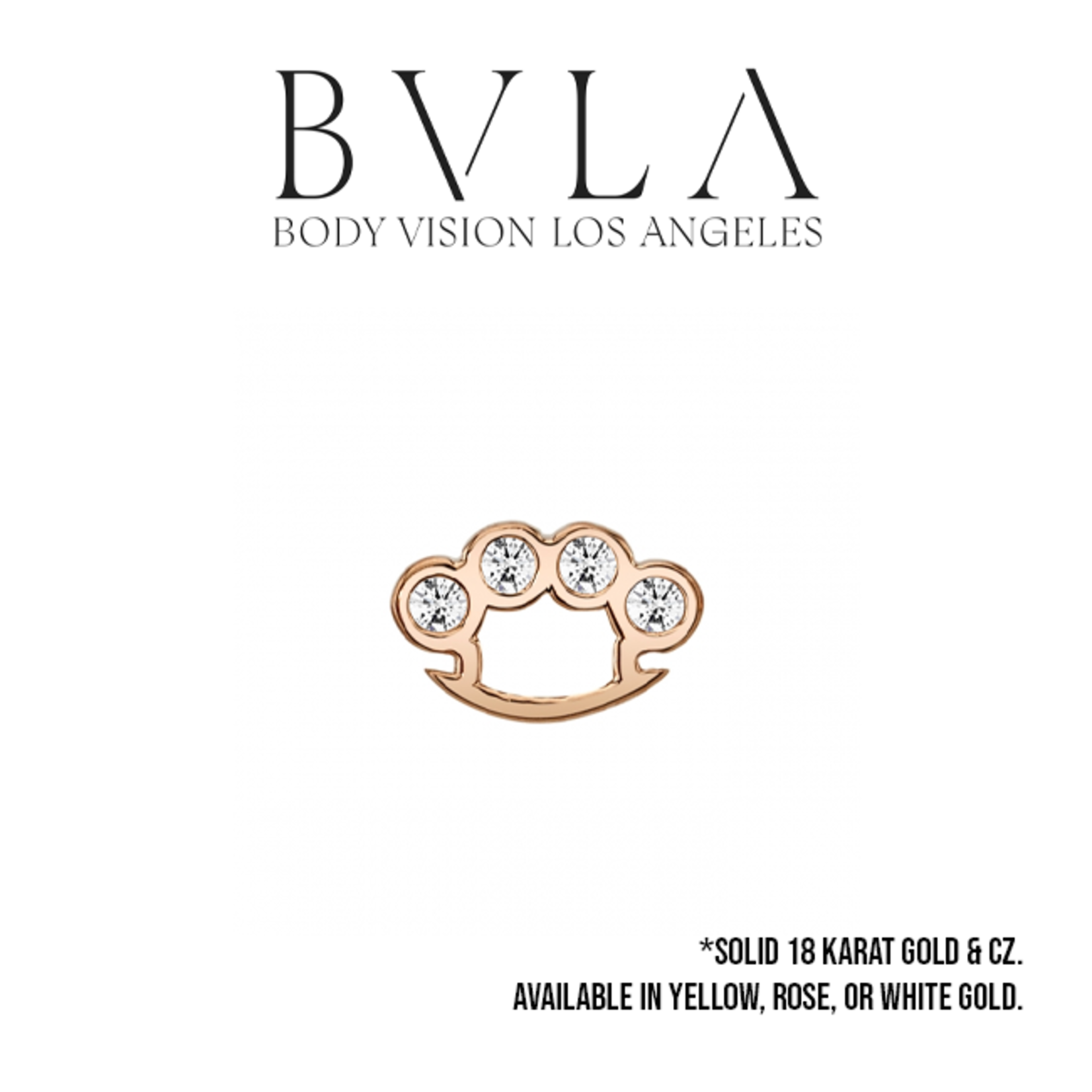 BVLA BVLA 14g 7.0x5.0mm "Brass Knuckle" threaded end with 4x 1.5mm CZ