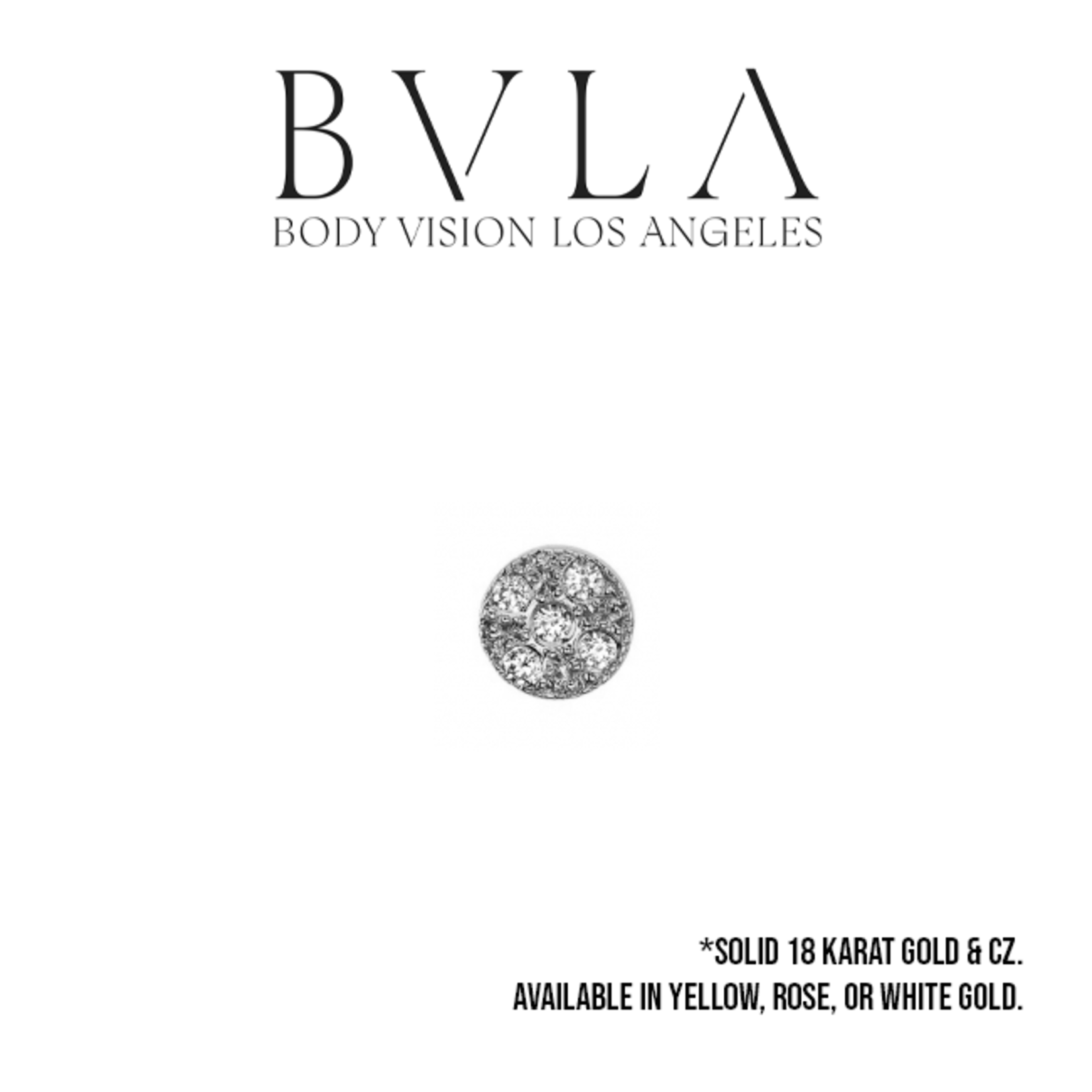 BVLA BVLA 14g 5.0mm "Pave Circle" threaded end with 4x 1.25mm CZ