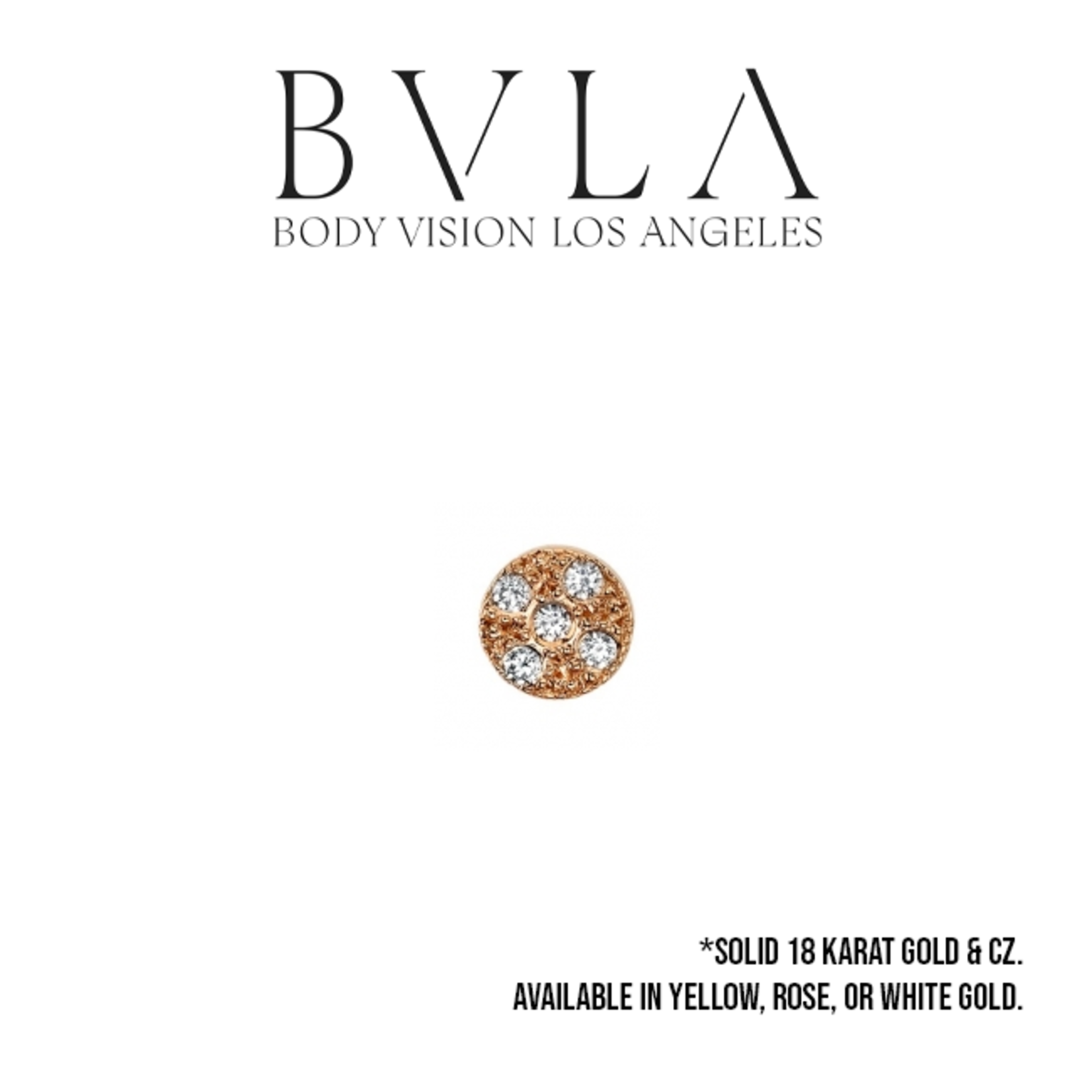 BVLA BVLA 14g "Pave Circle" threaded end with CZ