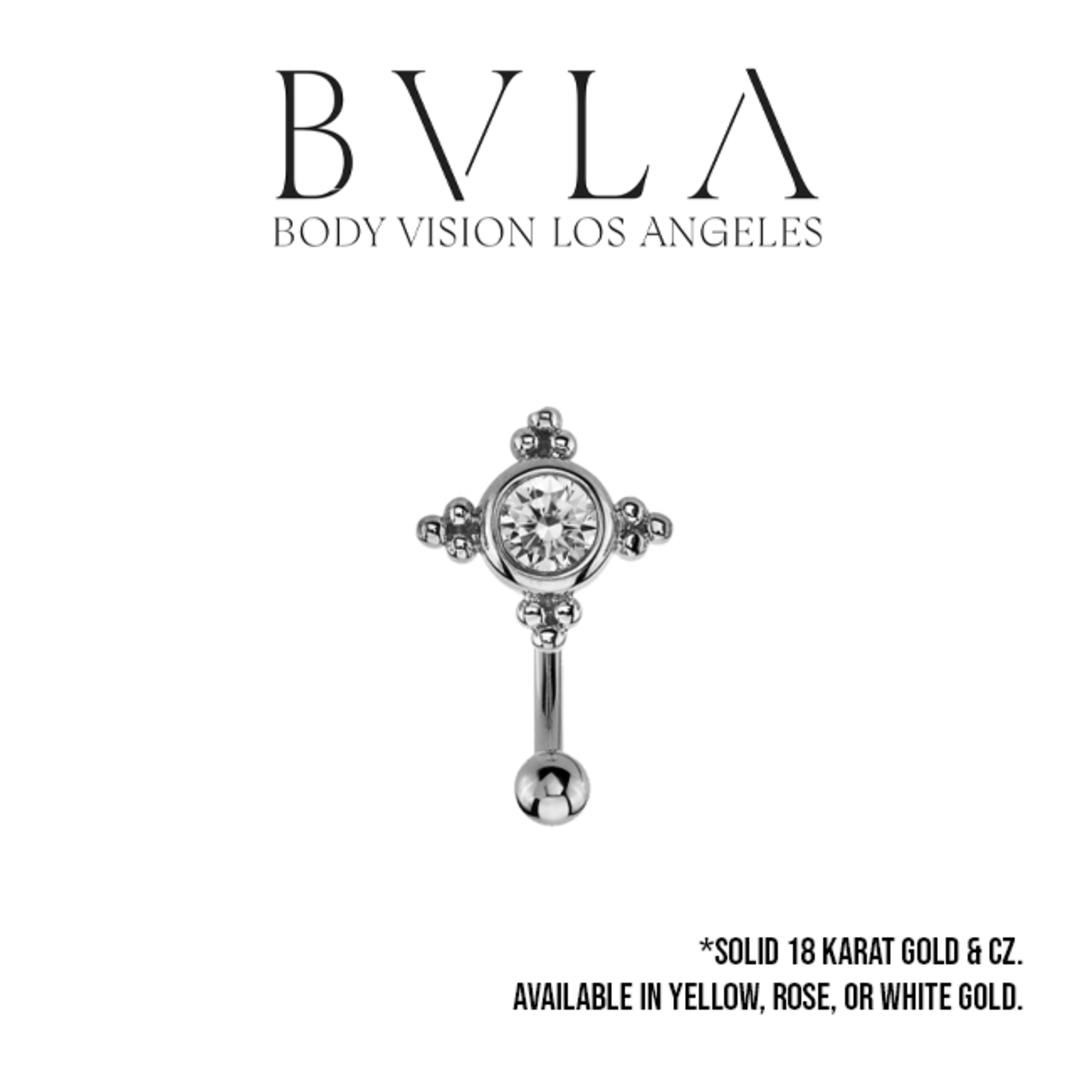 BVLA BVLA 16g 5/16 6.0 "Mini Kandy" curved barbell with 2.0 CZ