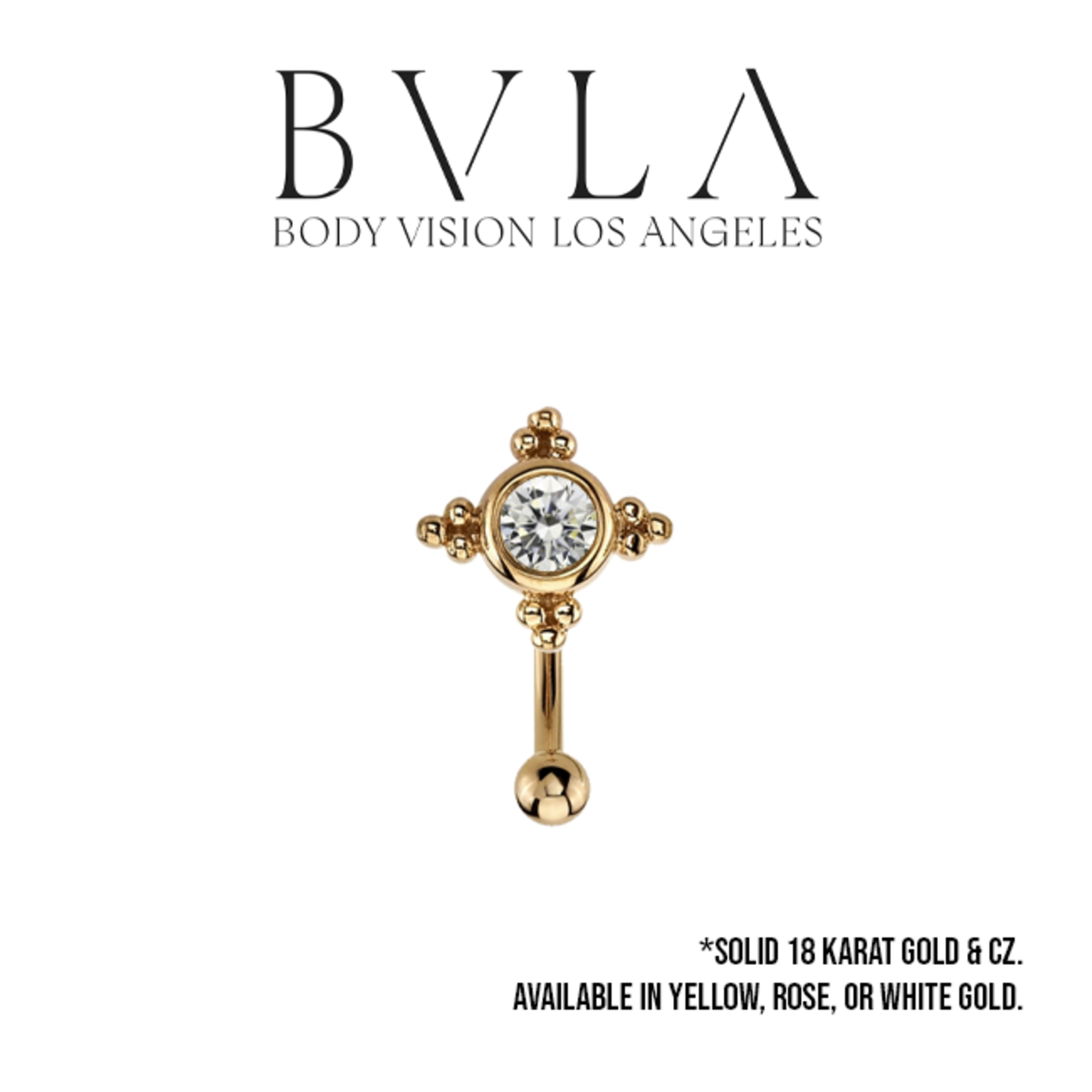 BVLA BVLA 16g 5/16 6.0 "Mini Kandy" curved barbell with 2.0 CZ
