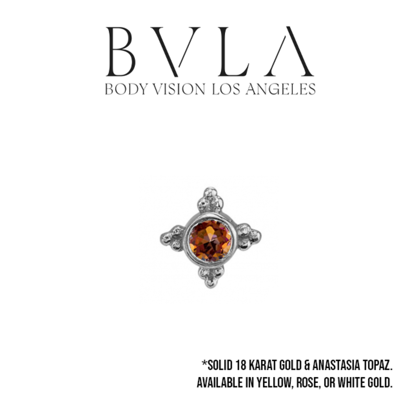 BVLA BVLA 16g "Mini Kandy" threaded end with bezel-set Anastasia topaz