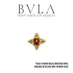 BVLA BVLA 16g "Mini Kandy" Threaded End with Bezel-Set Anastasia Topaz