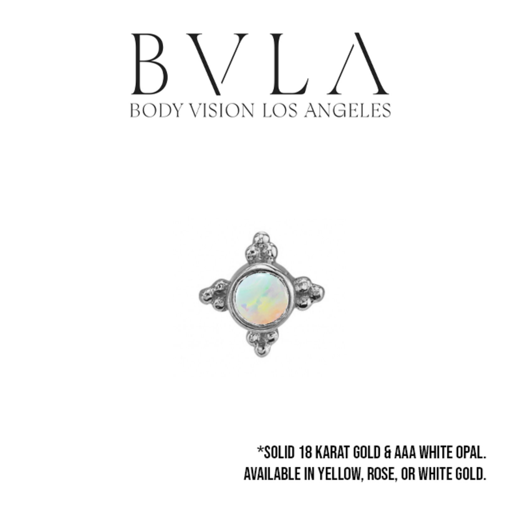 BVLA BVLA "Mini Kandy" press-fit end with bezel-set AAA White Opal