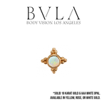 BVLA BVLA "Mini Kandy" Press-Fit End with Bezel-Set AAA White Opal
