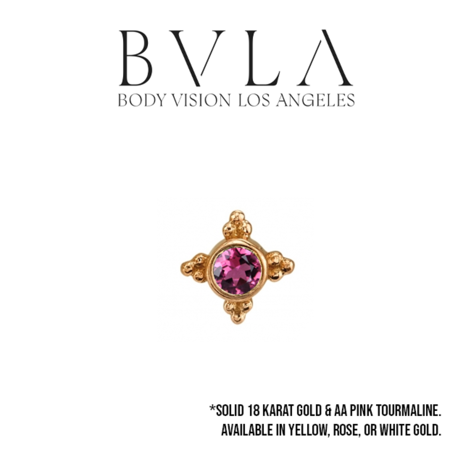 BVLA BVLA "Mini Kandy" press-fit end with bezel-set AA Pink Tourmaline