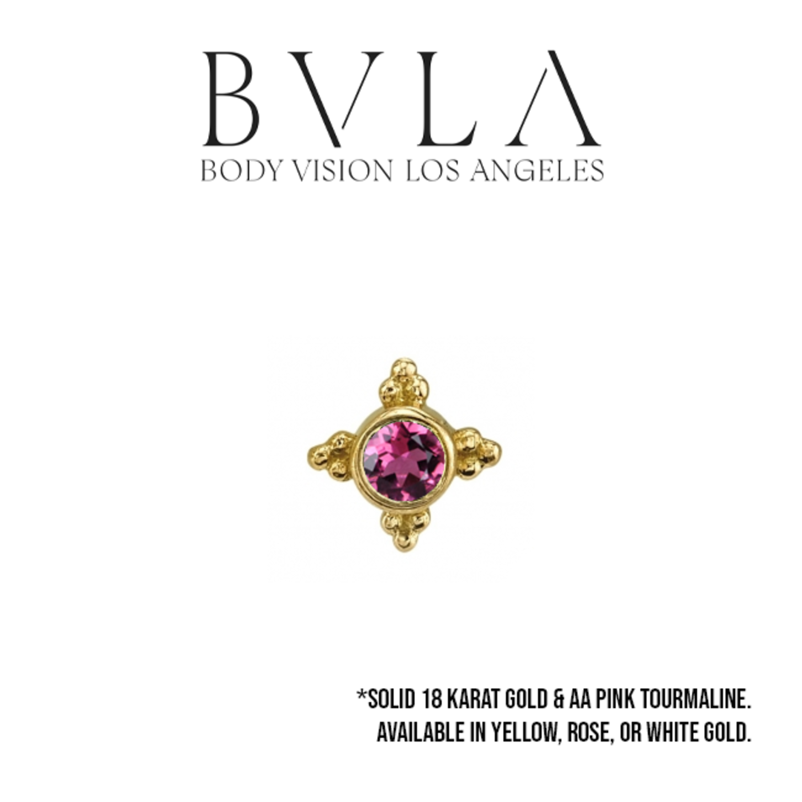 BVLA BVLA "Mini Kandy" press-fit end with bezel-set AA Pink Tourmaline