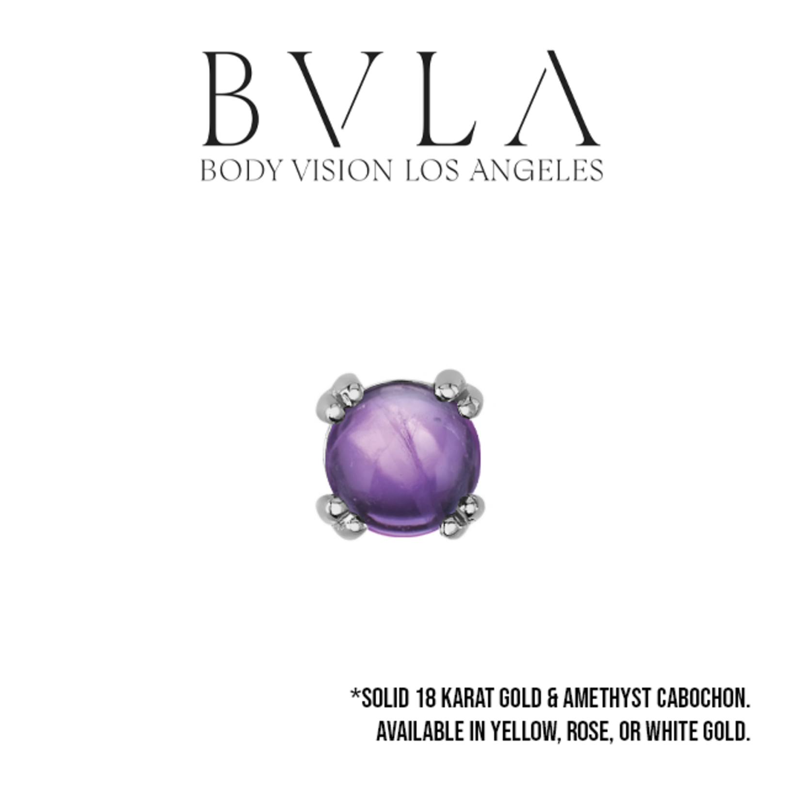 BVLA BVLA "Round Cab Prong" press fit end with AA amethyst