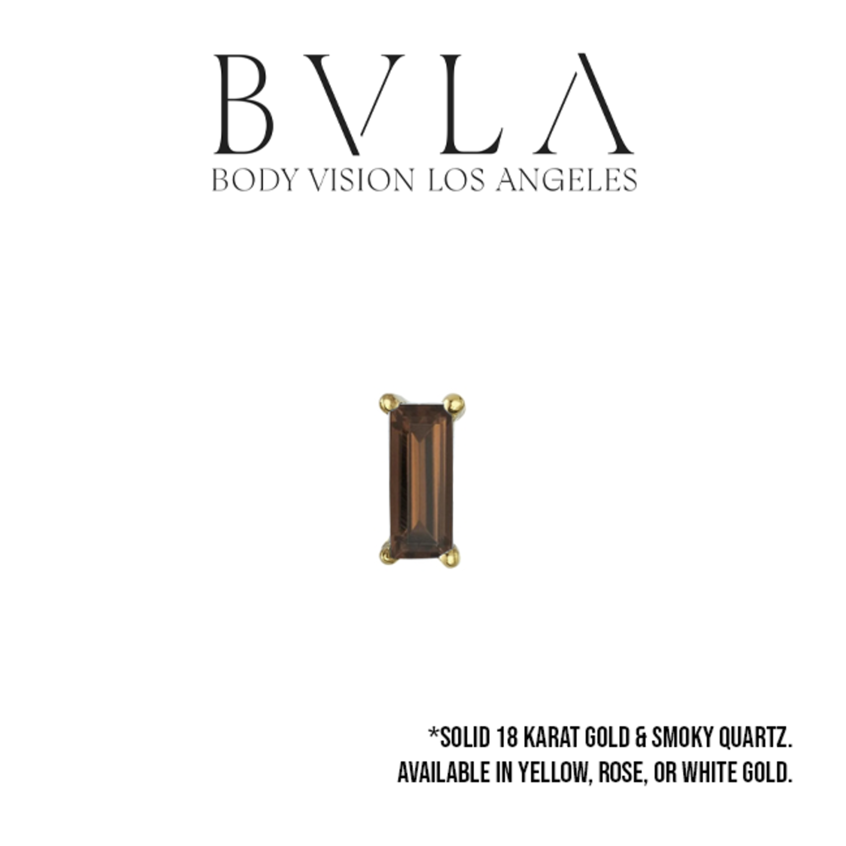 BVLA BVLA press fit prong baguette with 3x2 Smoky quartz