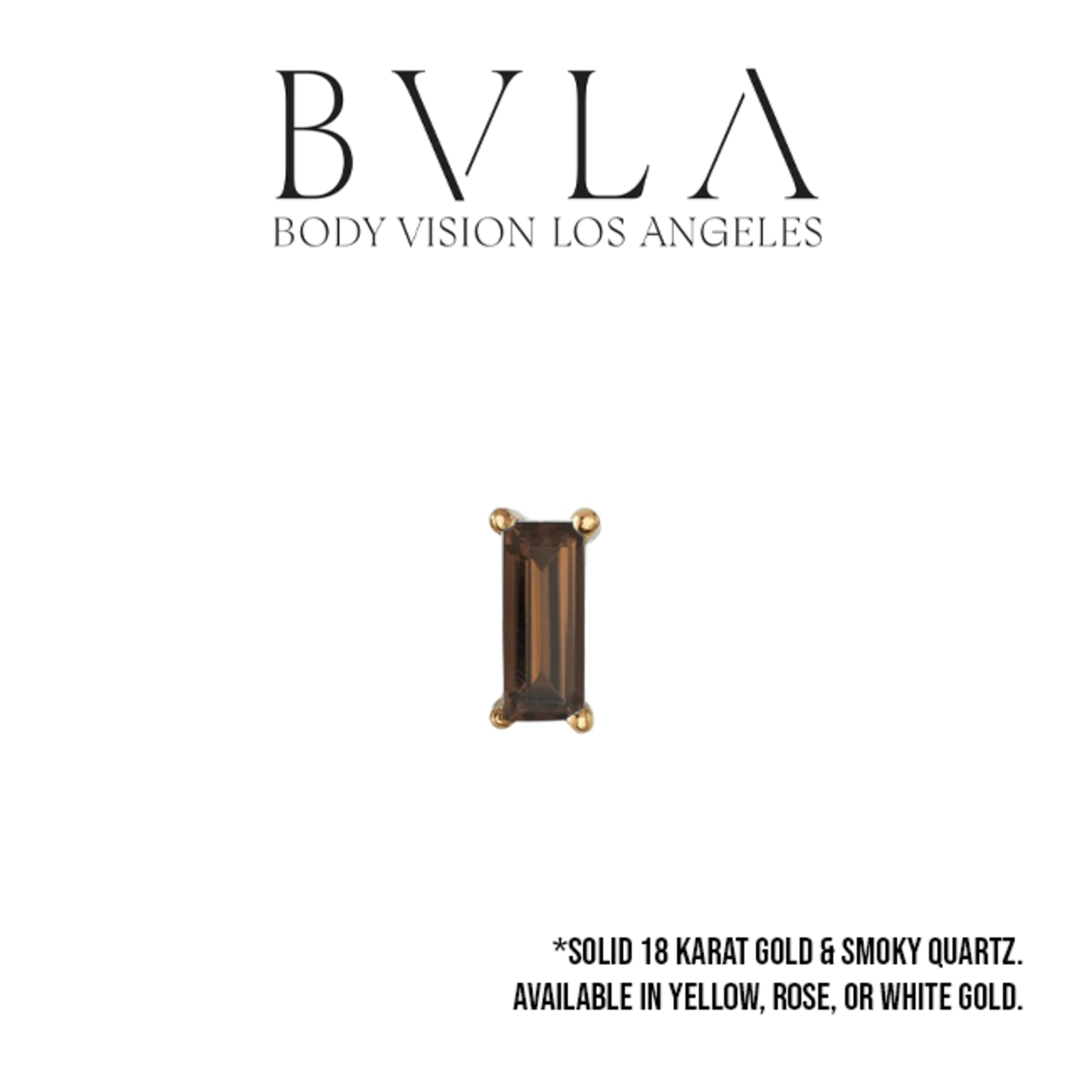 BVLA BVLA press fit prong baguette with 3x2 Smoky quartz