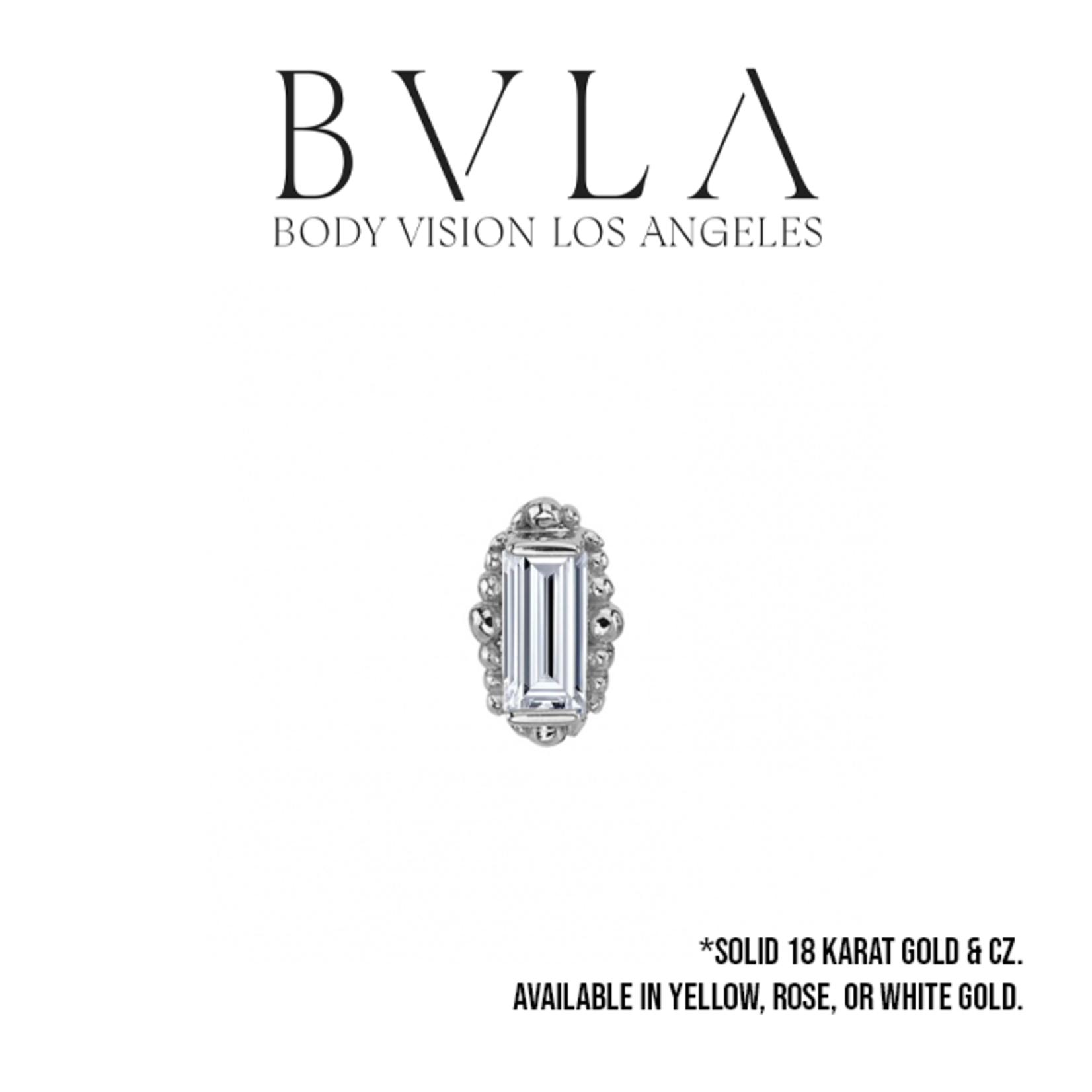 BVLA BVLA "Beaded Baguette" press fit end with 4x2 CZ