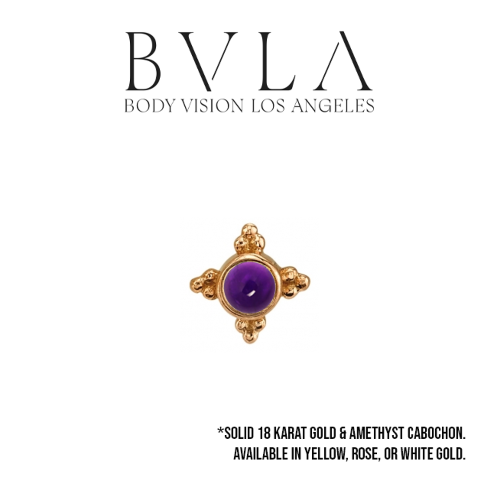 BVLA BVLA "Mini Kandy" press-fit end with bezel-set AA Amethyst Cabochon