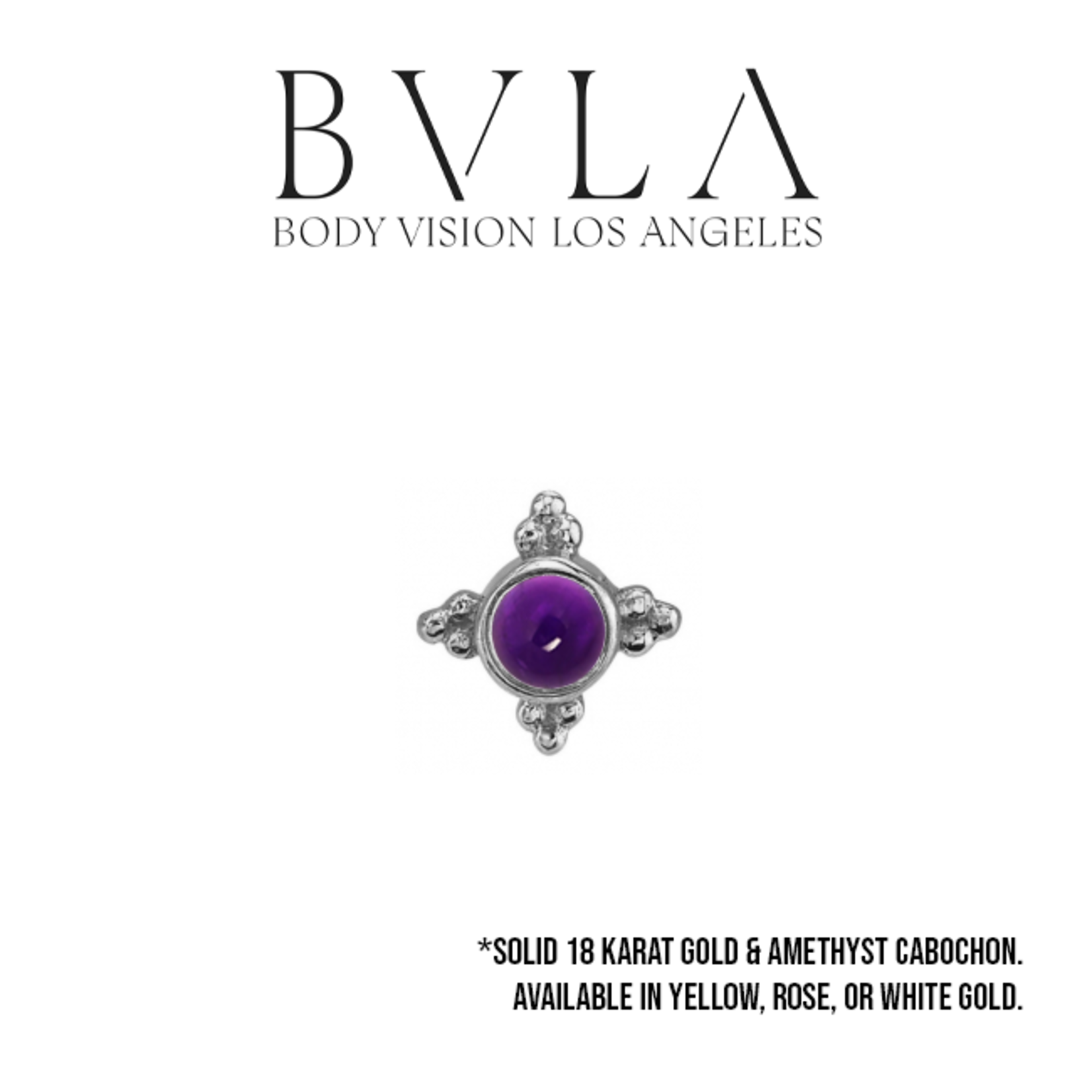 BVLA BVLA "Mini Kandy" press-fit end with bezel-set AA Amethyst Cabochon