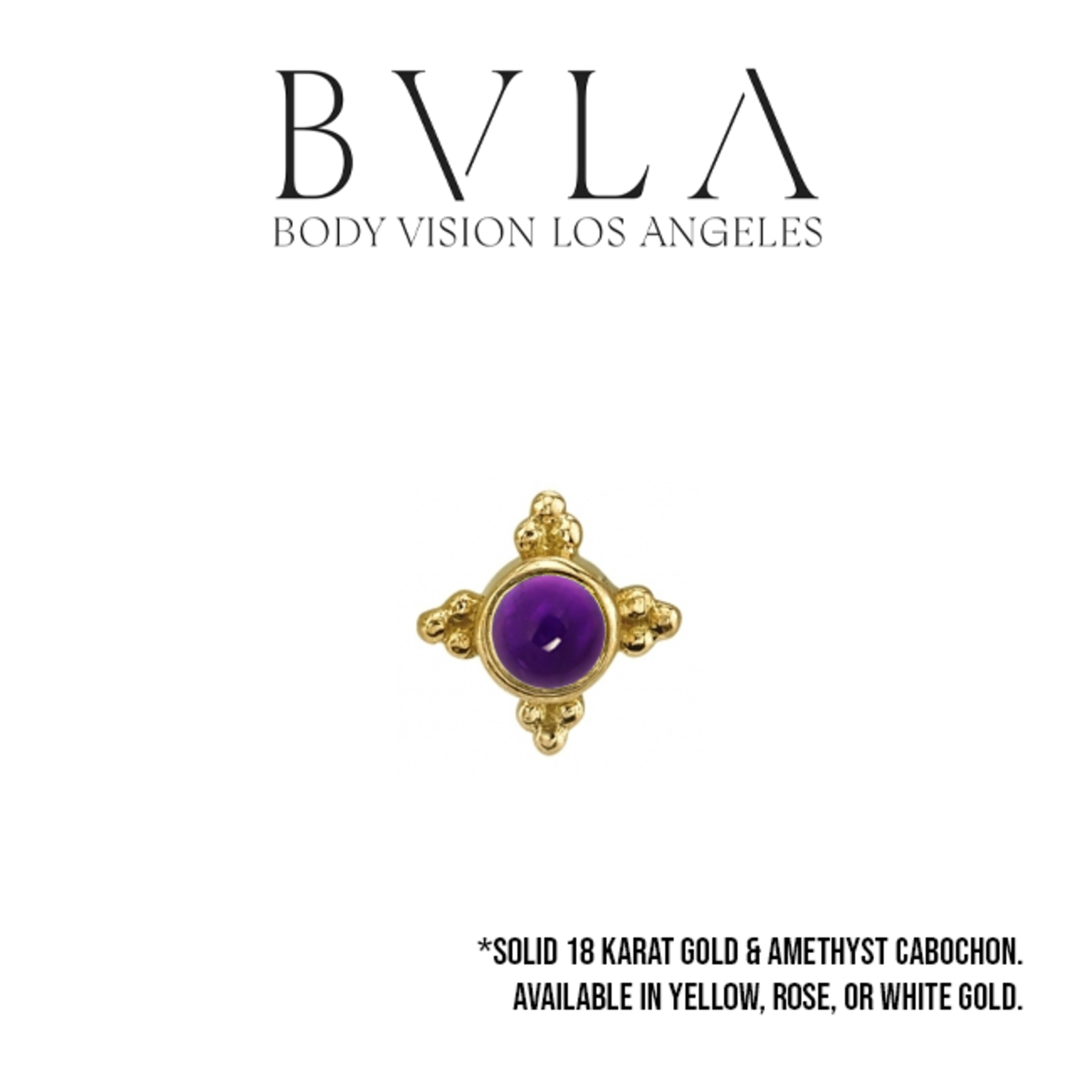 BVLA BVLA "Mini Kandy" press-fit end with bezel-set AA Amethyst Cabochon