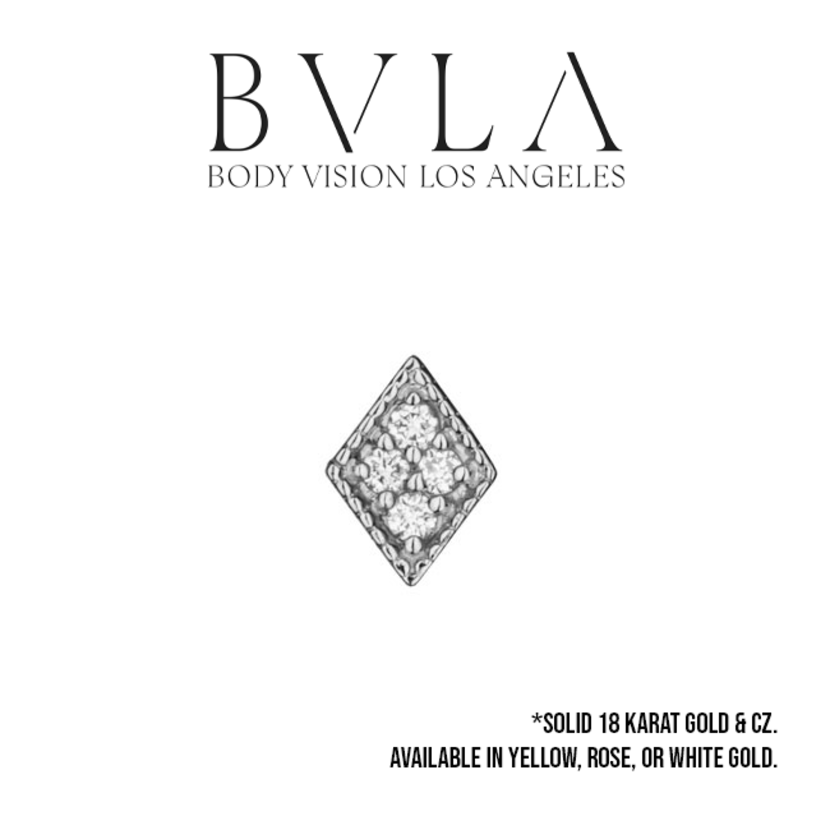 BVLA BVLA 5.0 "4 Gem Harlequin" press fit end with 4x 1.0 CZ