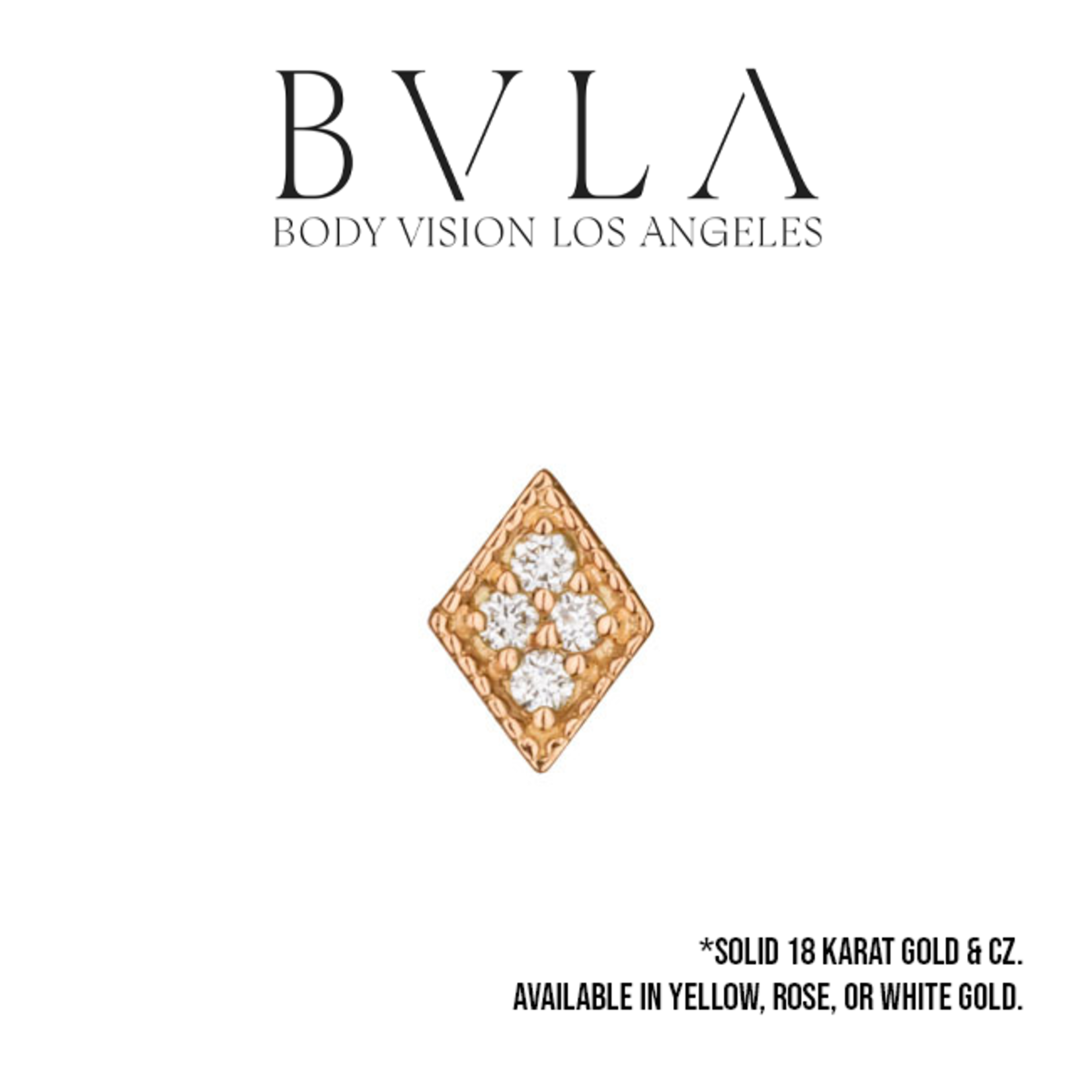 BVLA BVLA 5.0 "4 Gem Harlequin" press fit end with 4x 1.0 CZ