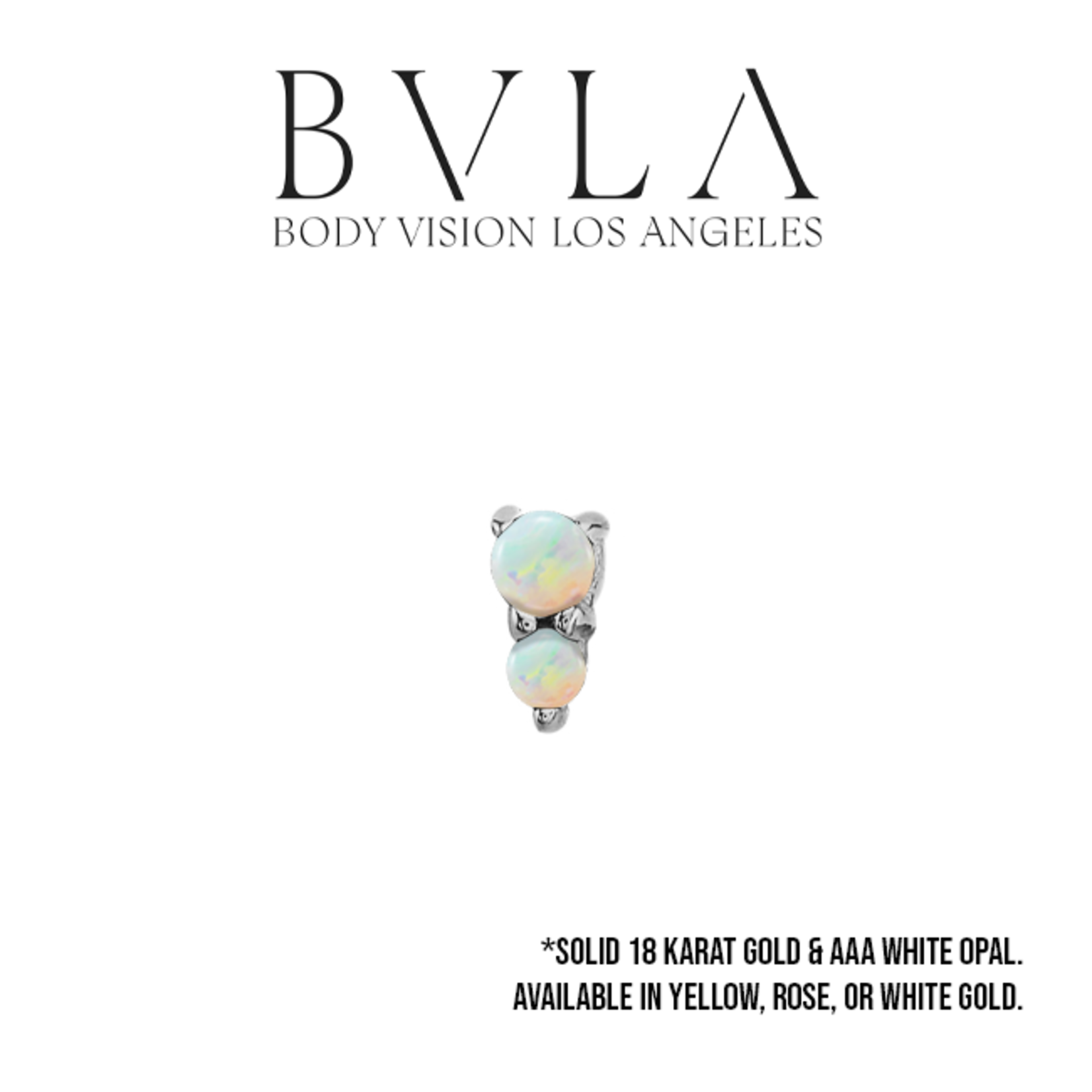 BVLA BVLA 4.0x2.0mm "Jeanie" 2 press-fit end with 2.0mm & 1.5mm AAA White Opal